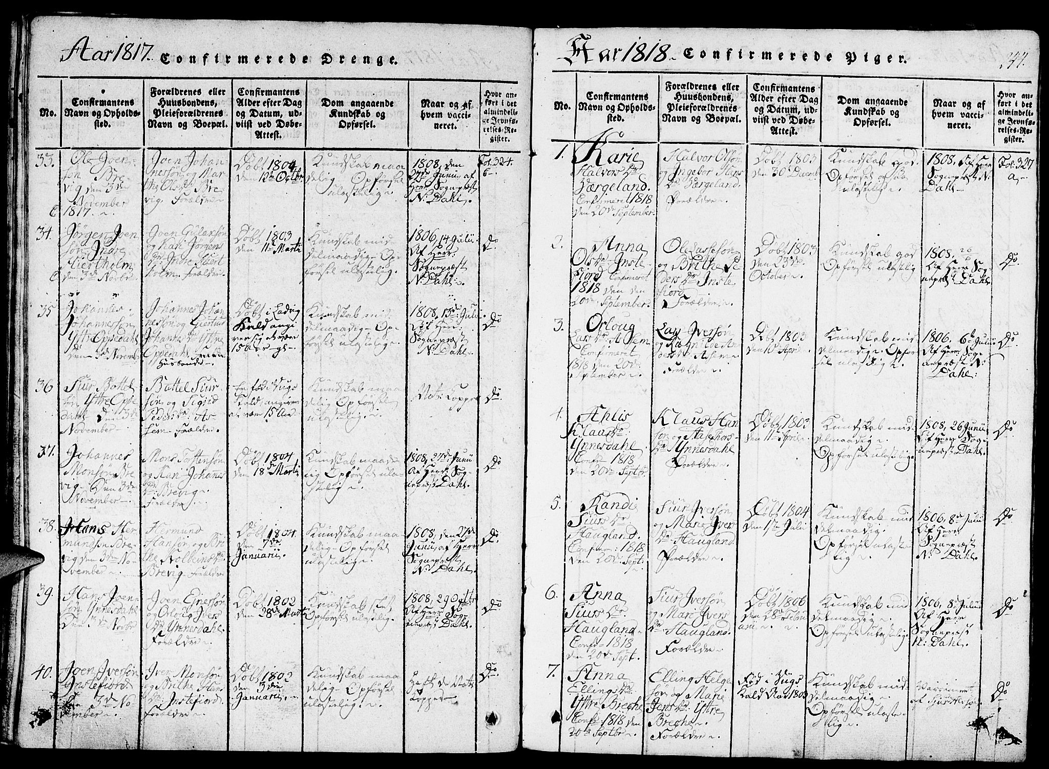 Gulen sokneprestembete, AV/SAB-A-80201/H/Haa/Haaa/L0018: Parish register (official) no. A 18, 1816-1825, p. 244