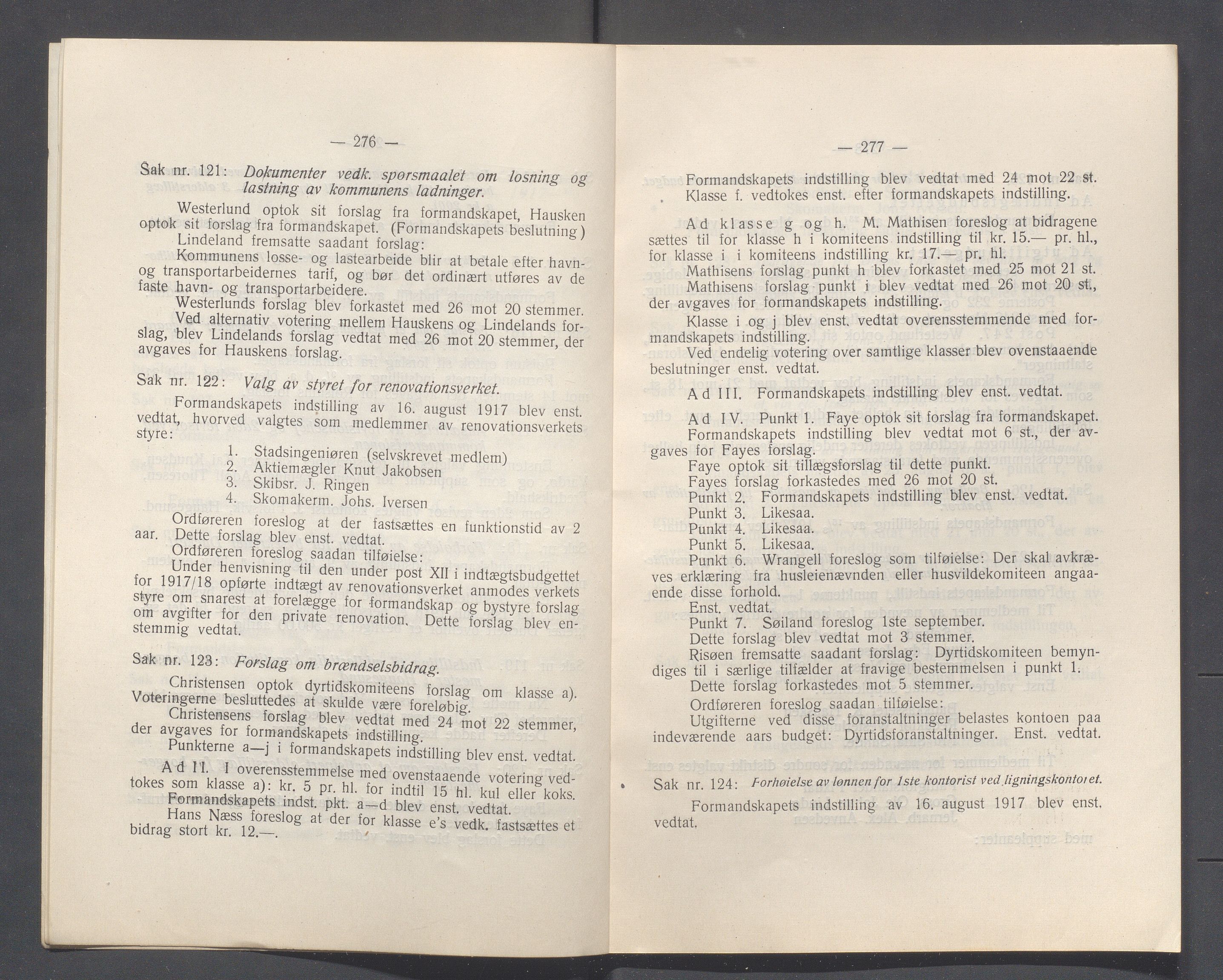 Haugesund kommune - Formannskapet og Bystyret, IKAR/A-740/A/Abb/L0002: Bystyreforhandlinger, 1908-1917, p. 1153