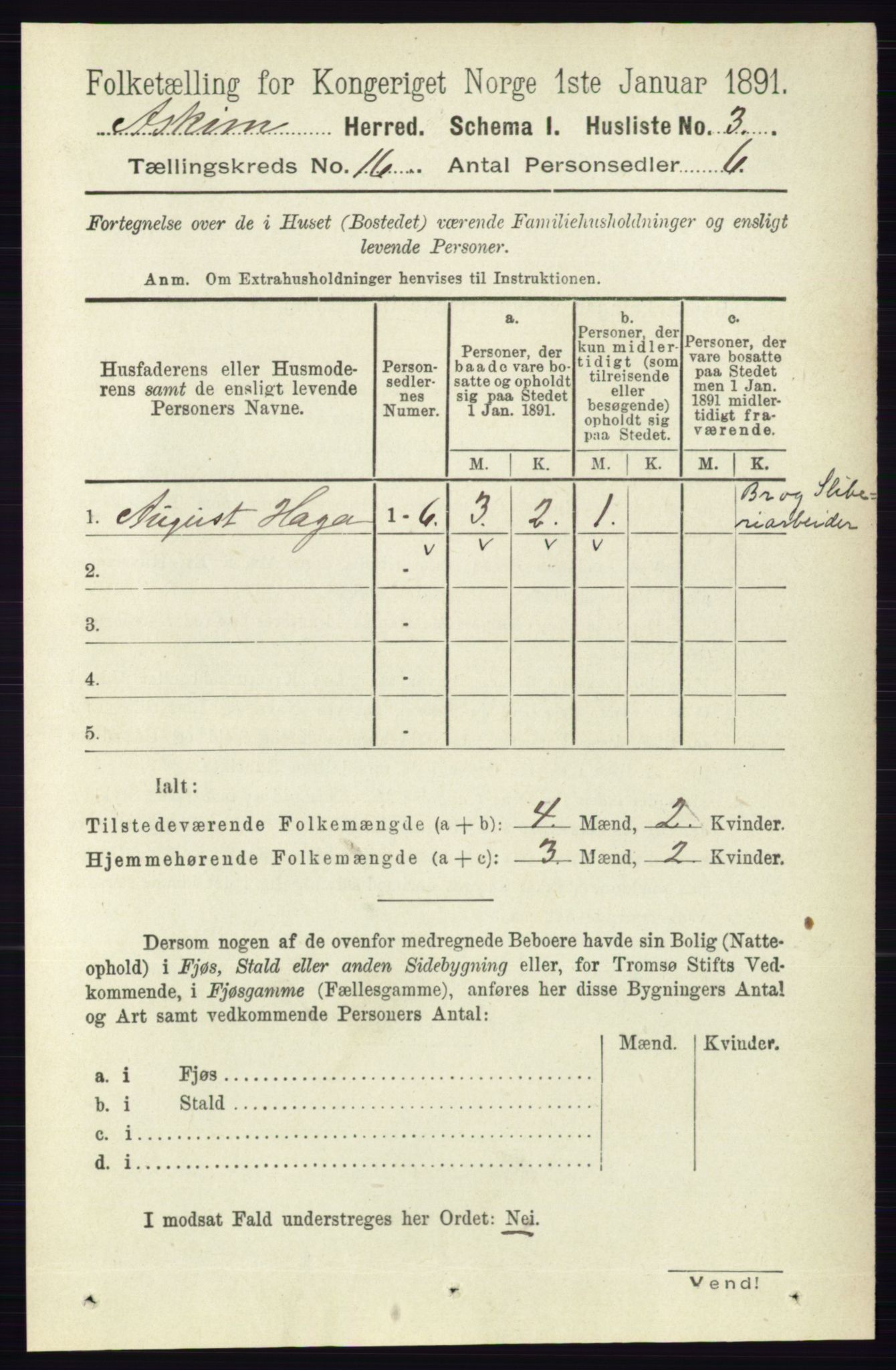 RA, 1891 census for 0124 Askim, 1891, p. 2605