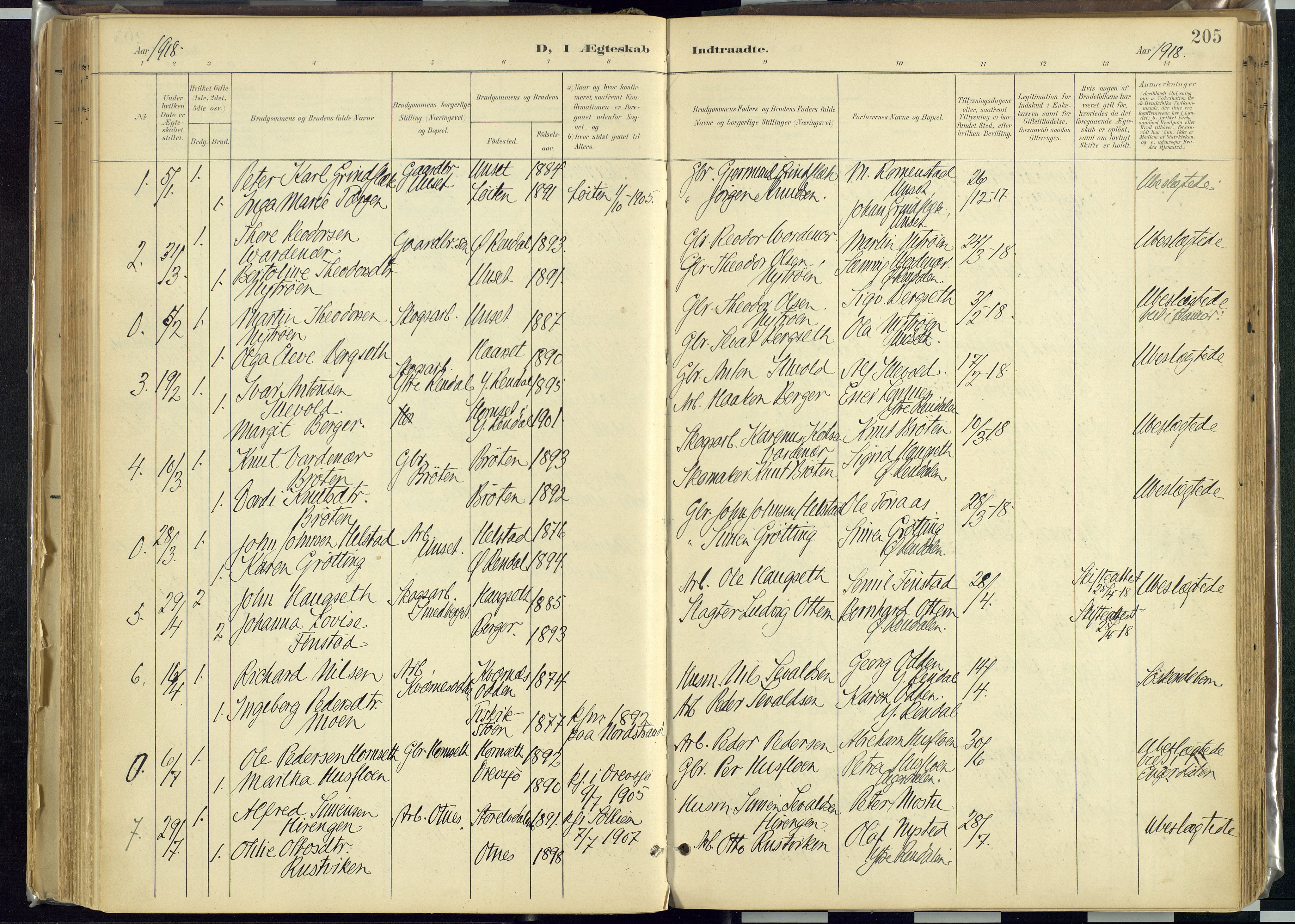 Rendalen prestekontor, AV/SAH-PREST-054/H/Ha/Haa/L0012: Parish register (official) no. 12, 1901-1928, p. 205