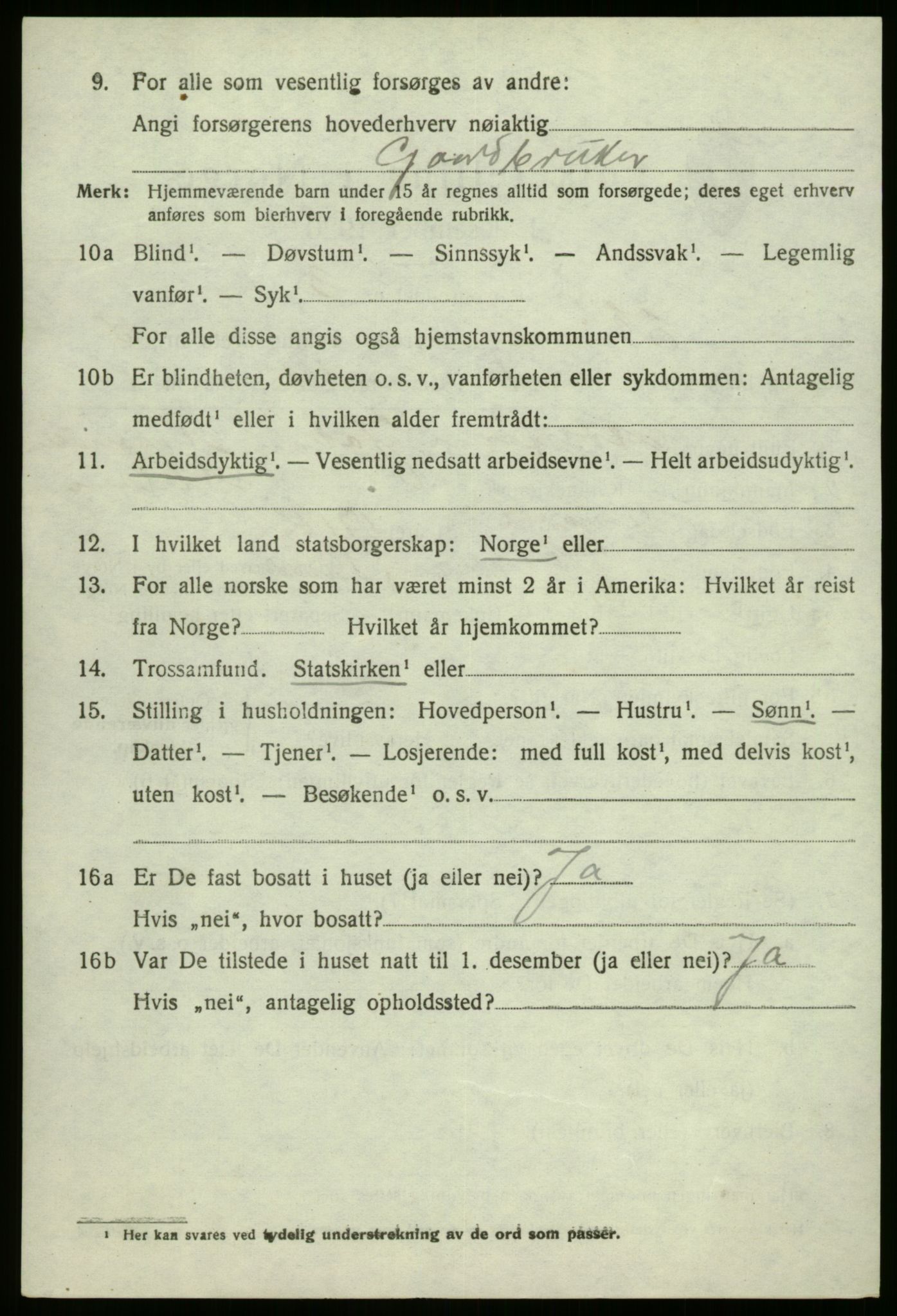 SAB, 1920 census for Kinn, 1920, p. 2726