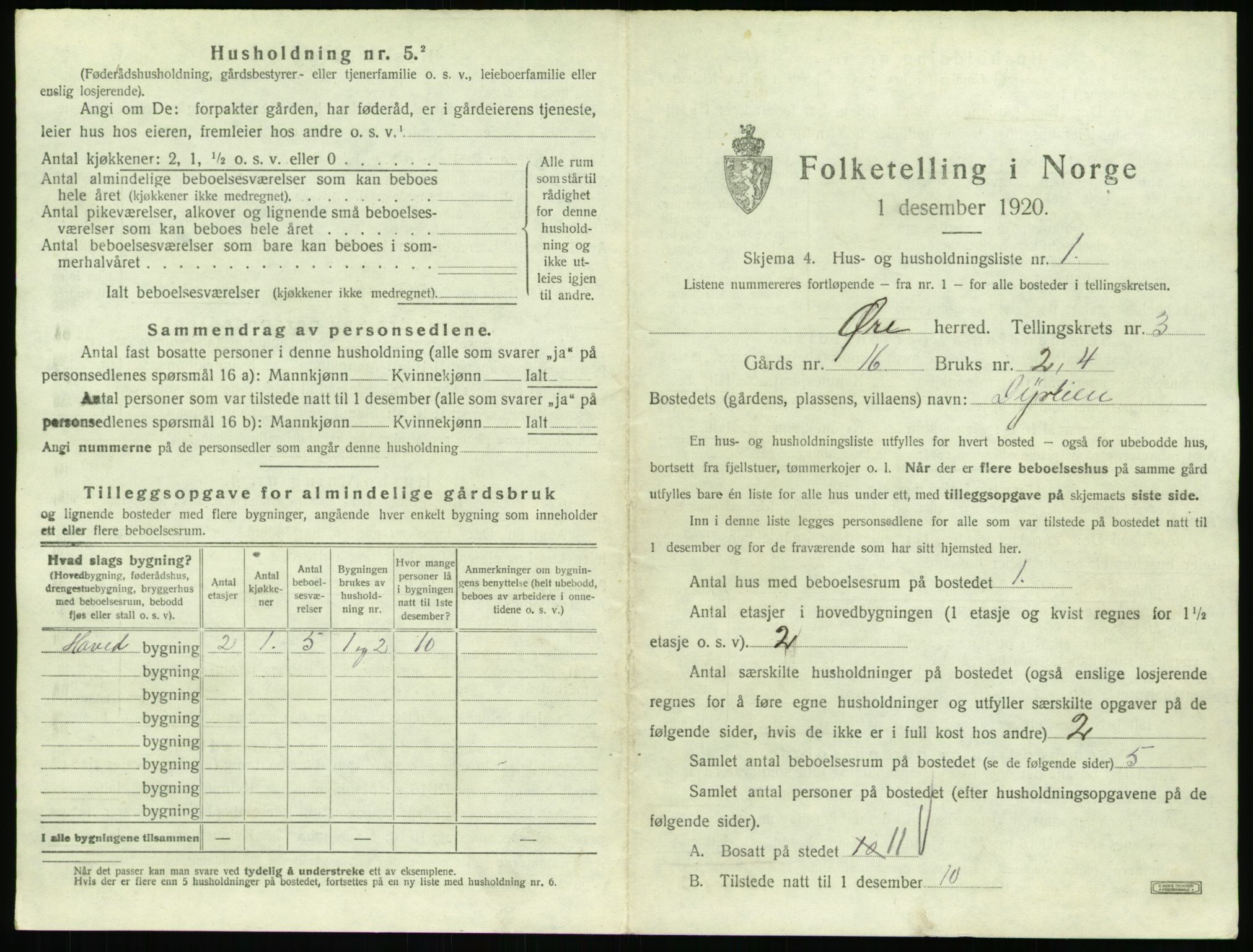 SAT, 1920 census for Øre, 1920, p. 201