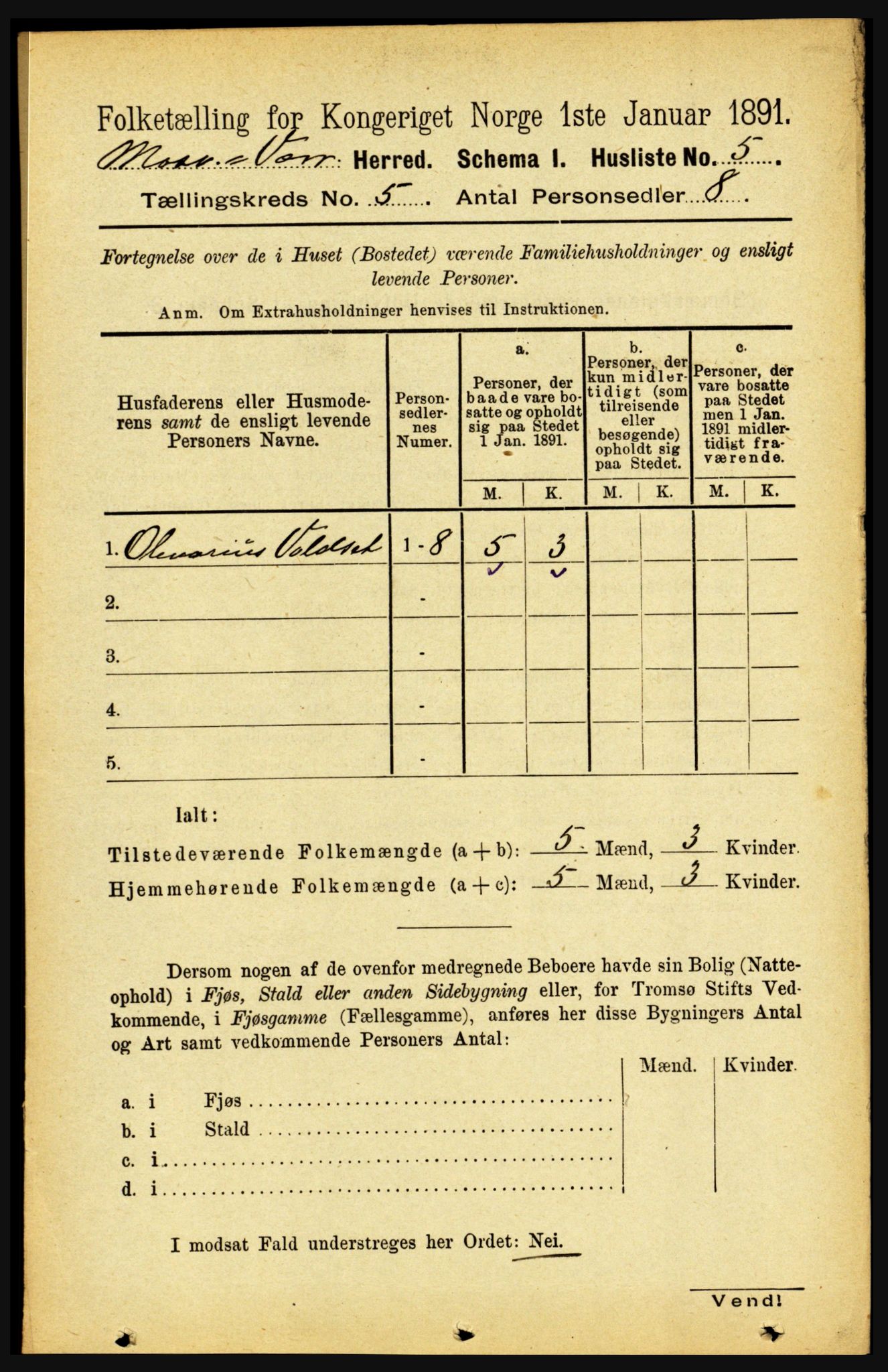 RA, 1891 census for 1723 Mosvik og Verran, 1891, p. 1901