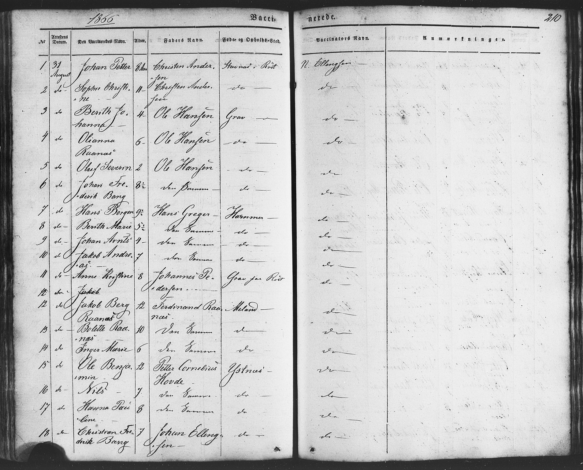 Ministerialprotokoller, klokkerbøker og fødselsregistre - Nordland, SAT/A-1459/807/L0121: Parish register (official) no. 807A04, 1846-1879, p. 210