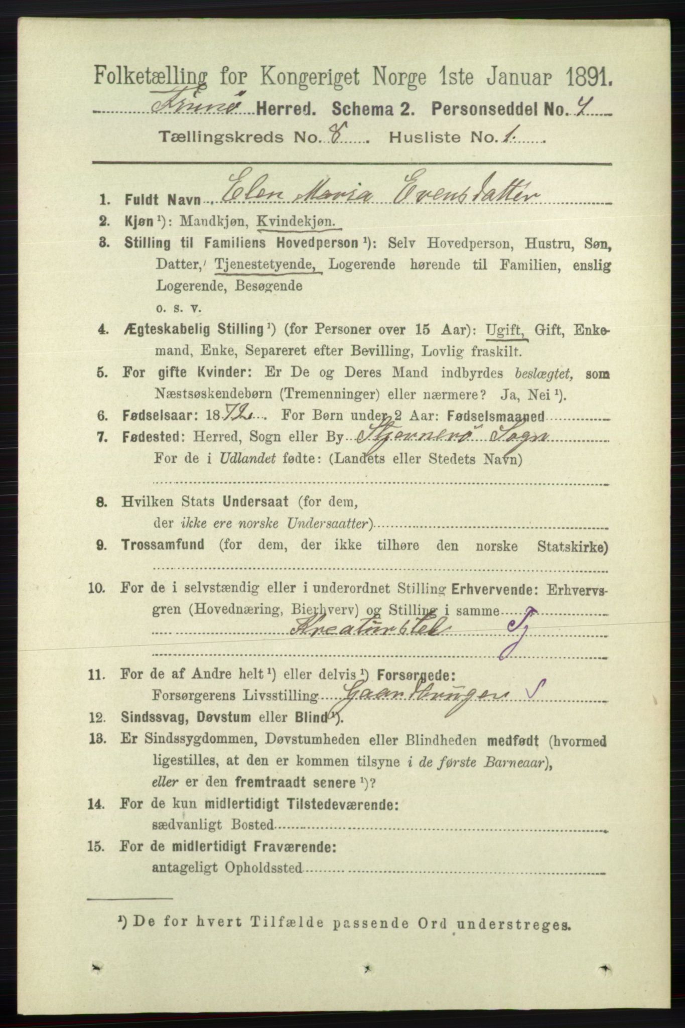 RA, 1891 census for 1141 Finnøy, 1891, p. 1687