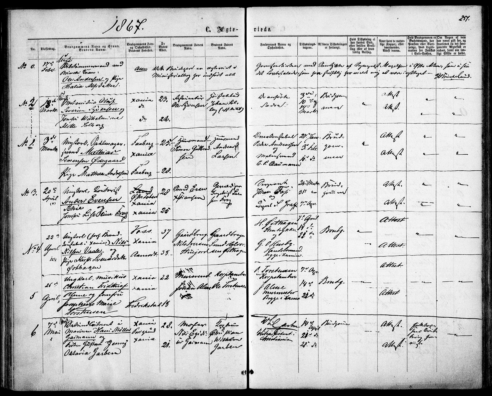 Garnisonsmenigheten Kirkebøker, SAO/A-10846/F/Fa/L0010: Parish register (official) no. 10, 1859-1869, p. 251