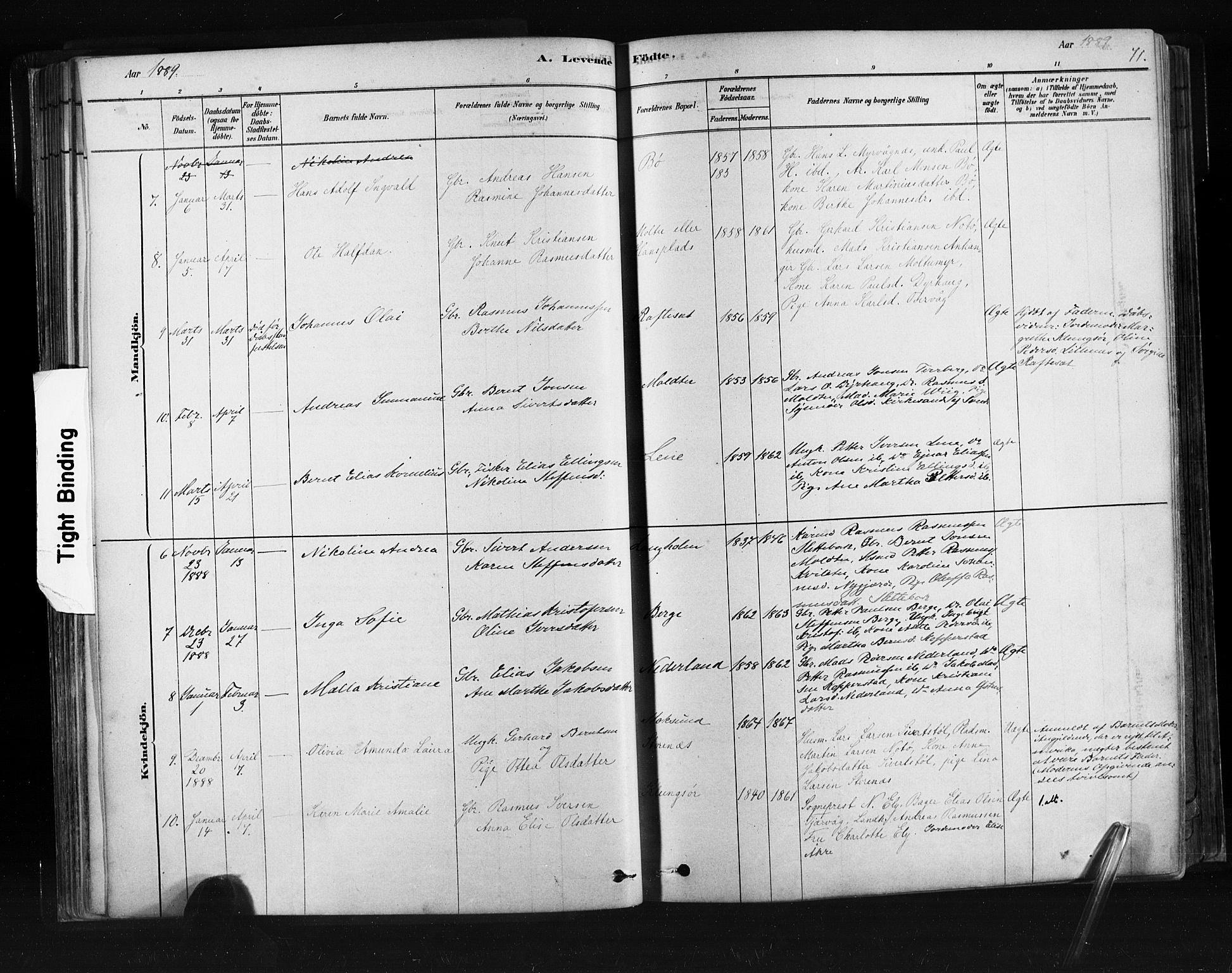 Ministerialprotokoller, klokkerbøker og fødselsregistre - Møre og Romsdal, SAT/A-1454/507/L0073: Parish register (official) no. 507A08, 1878-1904, p. 71