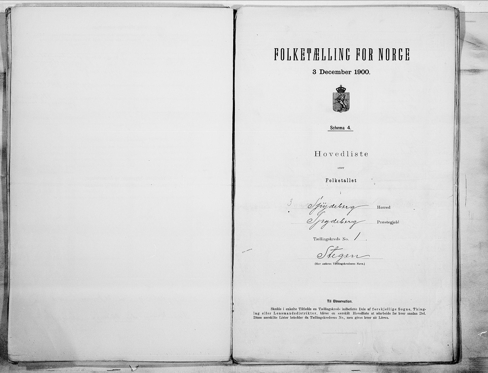 SAO, 1900 census for Spydeberg, 1900, p. 4