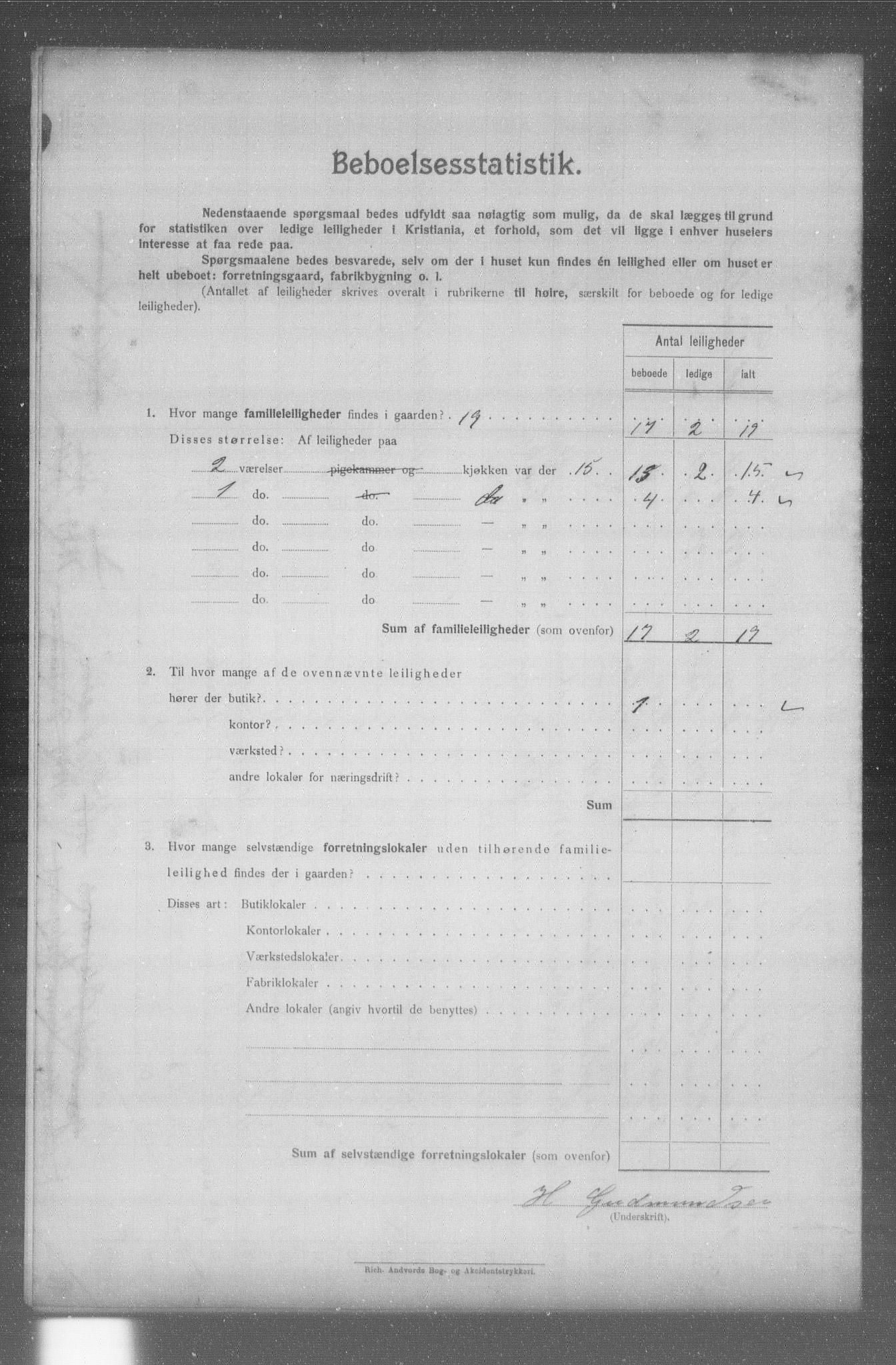 OBA, Municipal Census 1904 for Kristiania, 1904, p. 7033