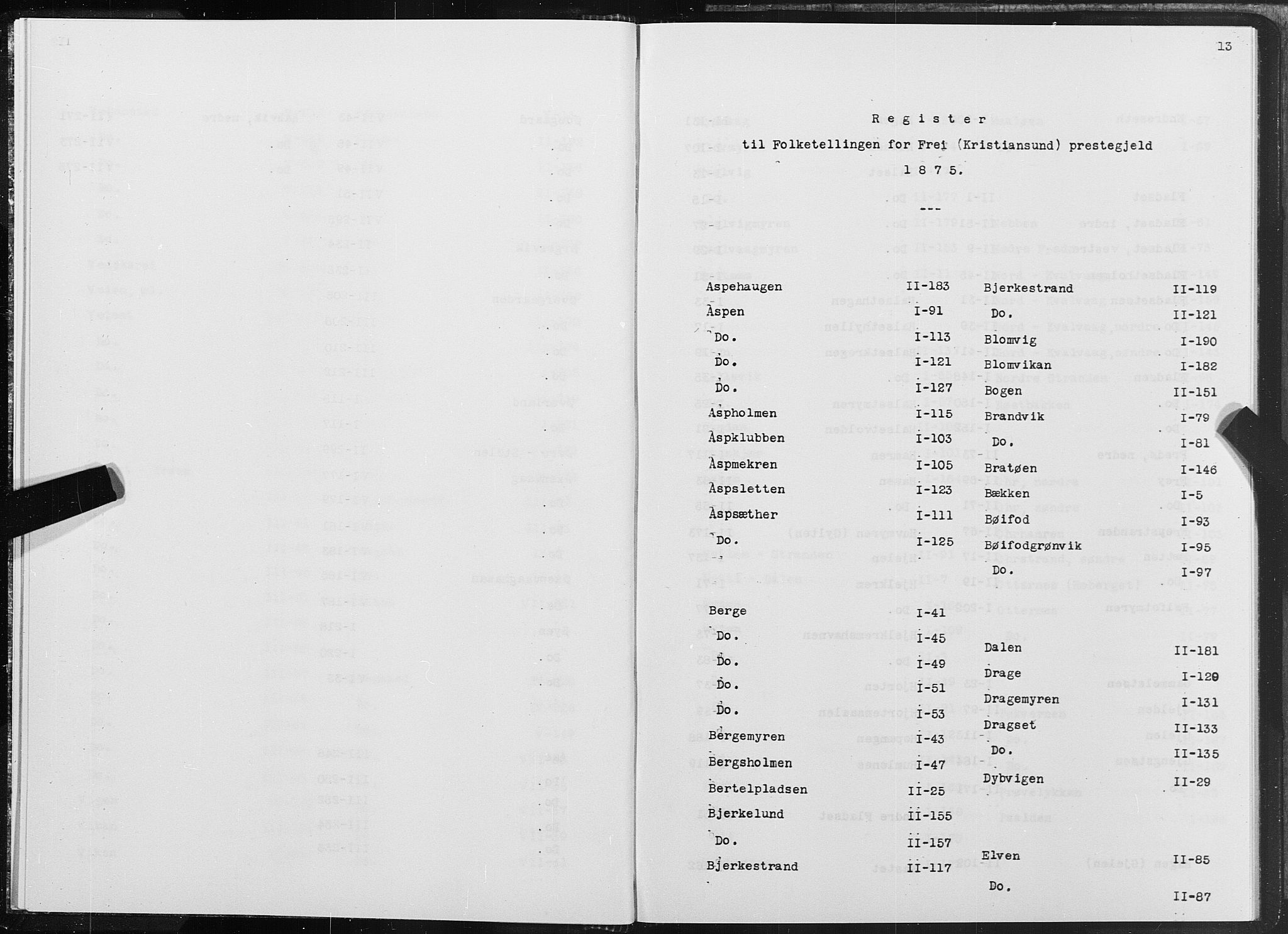 SAT, 1875 census for 1556L Kristiansund/Frei og Grip, 1875, p. 13