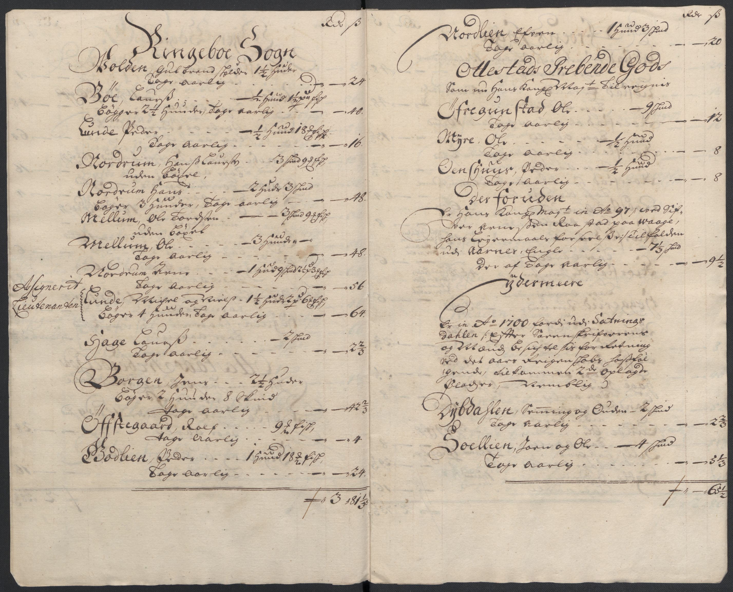 Rentekammeret inntil 1814, Reviderte regnskaper, Fogderegnskap, AV/RA-EA-4092/R17/L1179: Fogderegnskap Gudbrandsdal, 1708-1710, p. 24