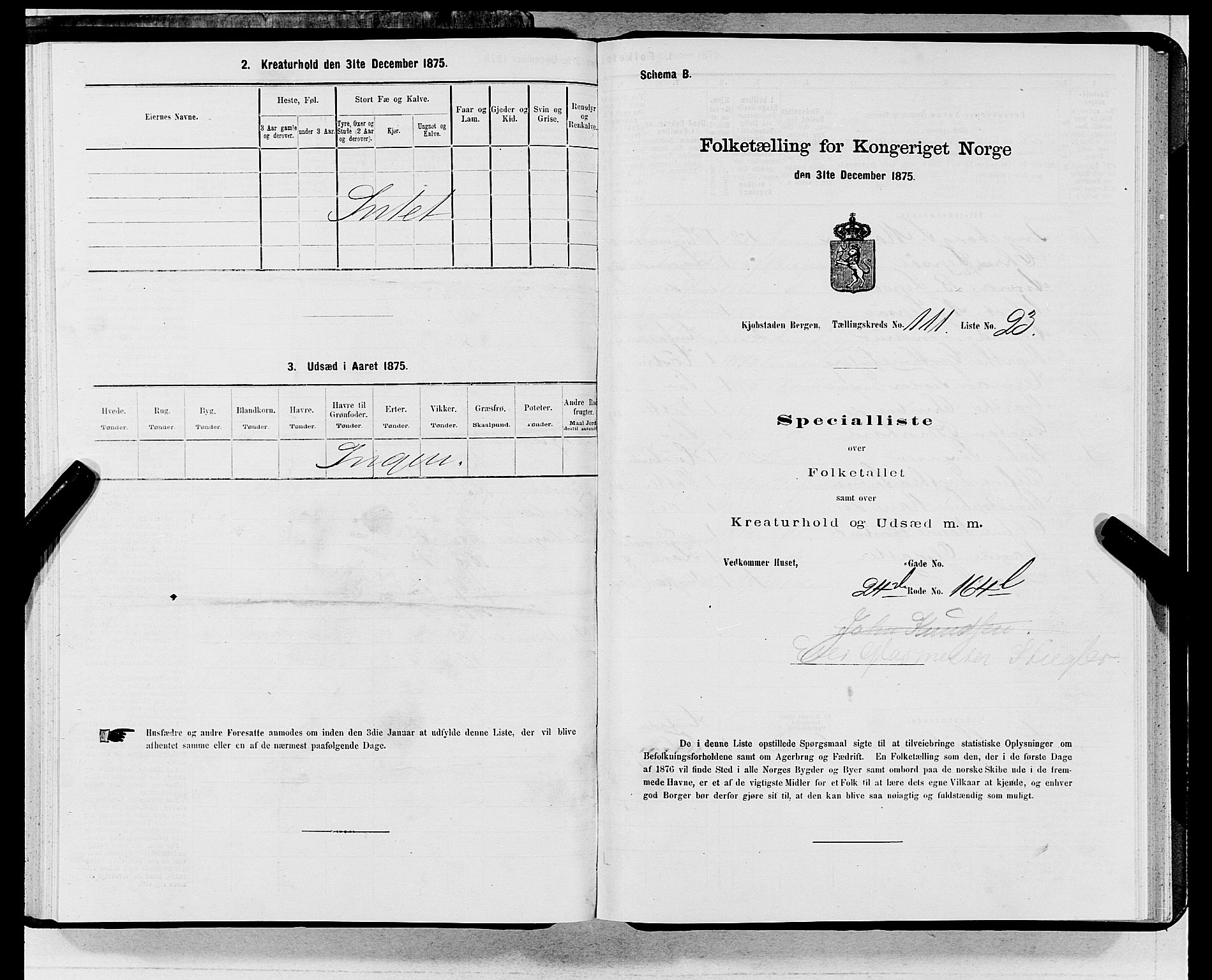 SAB, 1875 census for 1301 Bergen, 1875, p. 6066