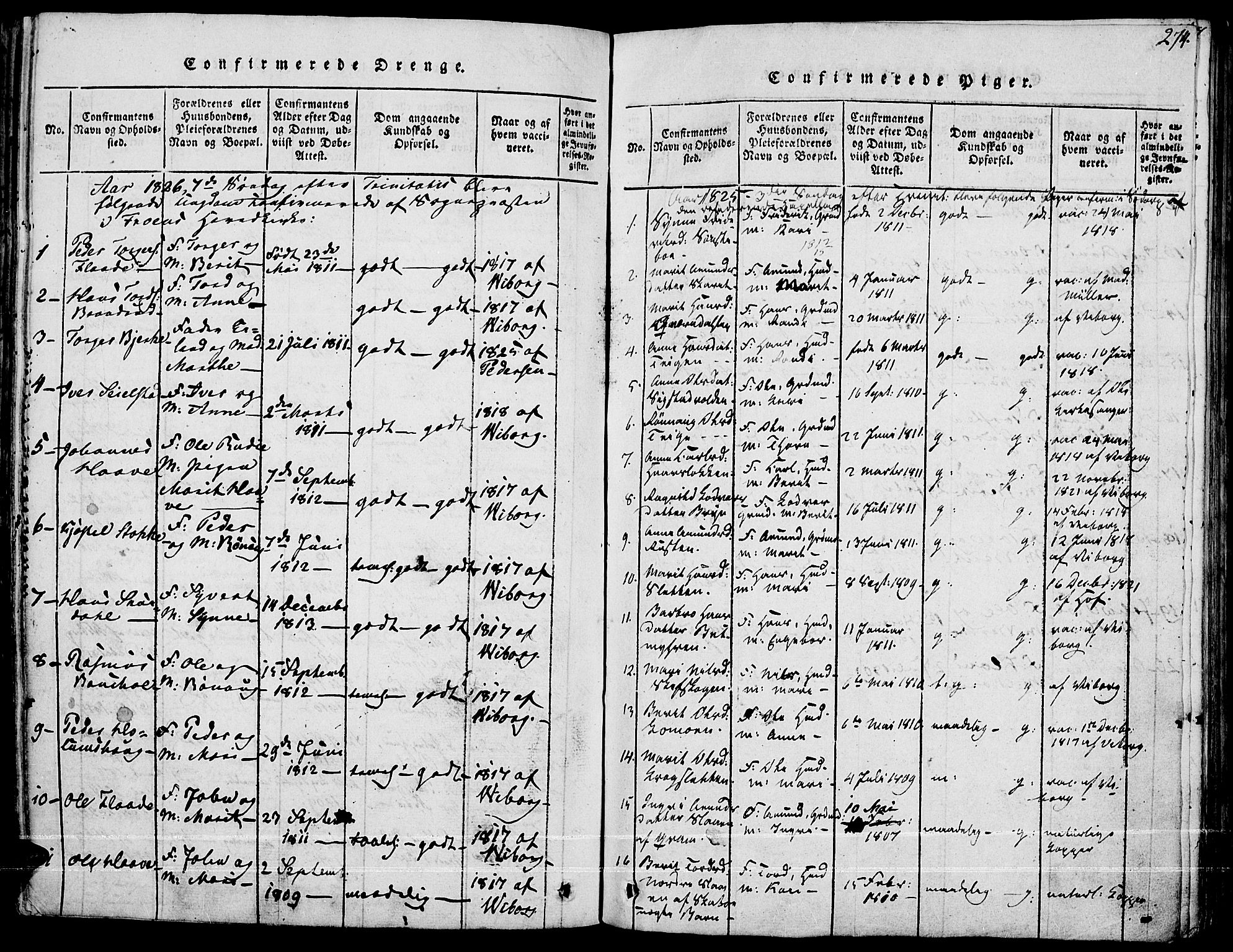 Fron prestekontor, SAH/PREST-078/H/Ha/Haa/L0002: Parish register (official) no. 2, 1816-1827, p. 274
