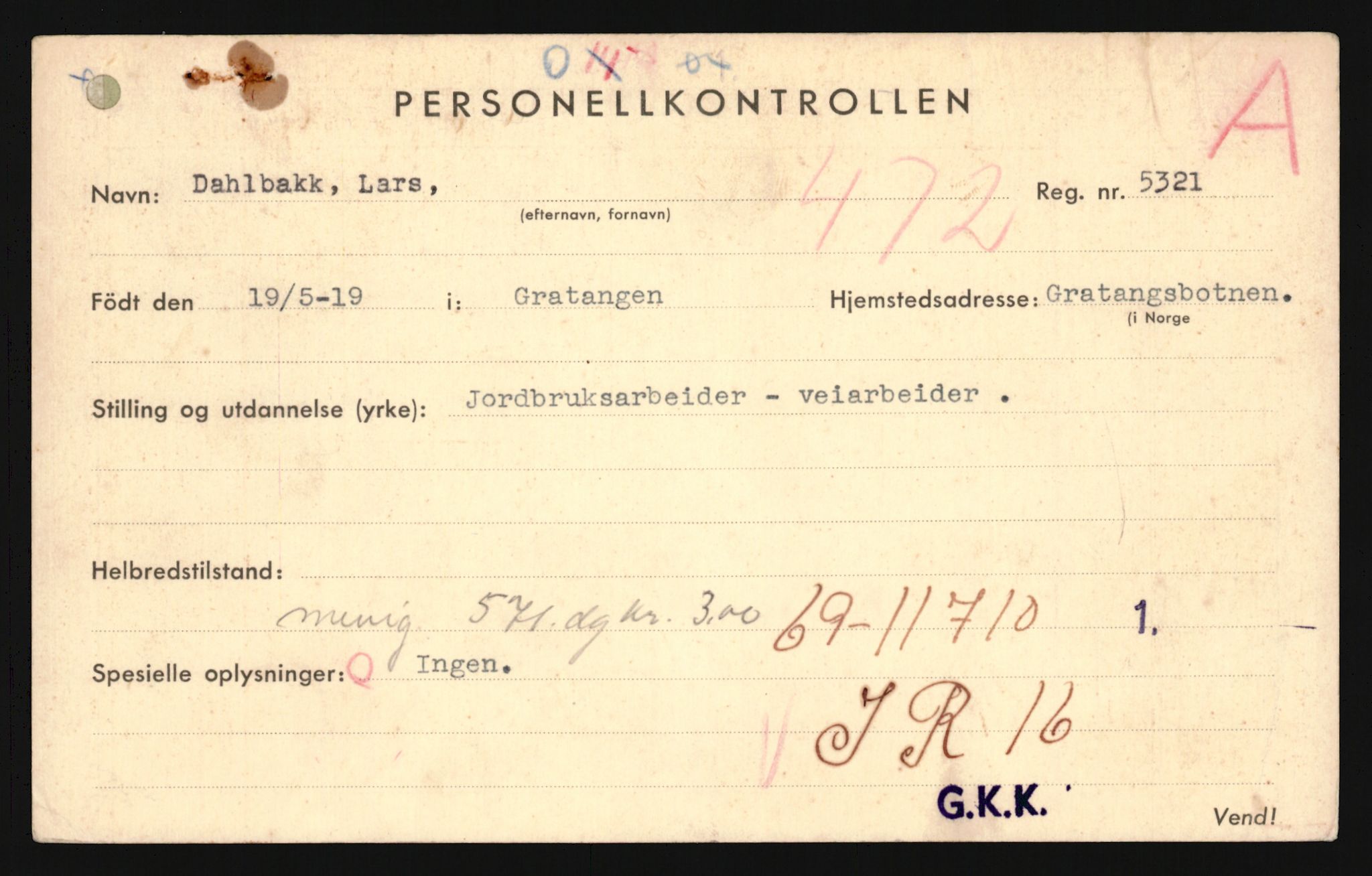 Forsvaret, Troms infanteriregiment nr. 16, AV/RA-RAFA-3146/P/Pa/L0024/0001: Rulleblad / Rulleblad for regimentets menige mannskaper, årsklasse 1940, 1940, p. 28