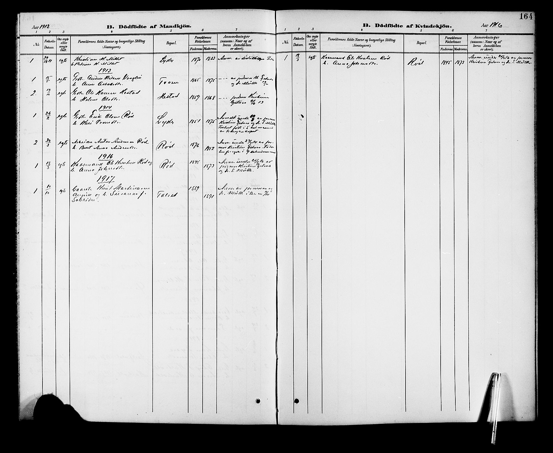 Ministerialprotokoller, klokkerbøker og fødselsregistre - Møre og Romsdal, SAT/A-1454/551/L0632: Parish register (copy) no. 551C04, 1894-1920, p. 164