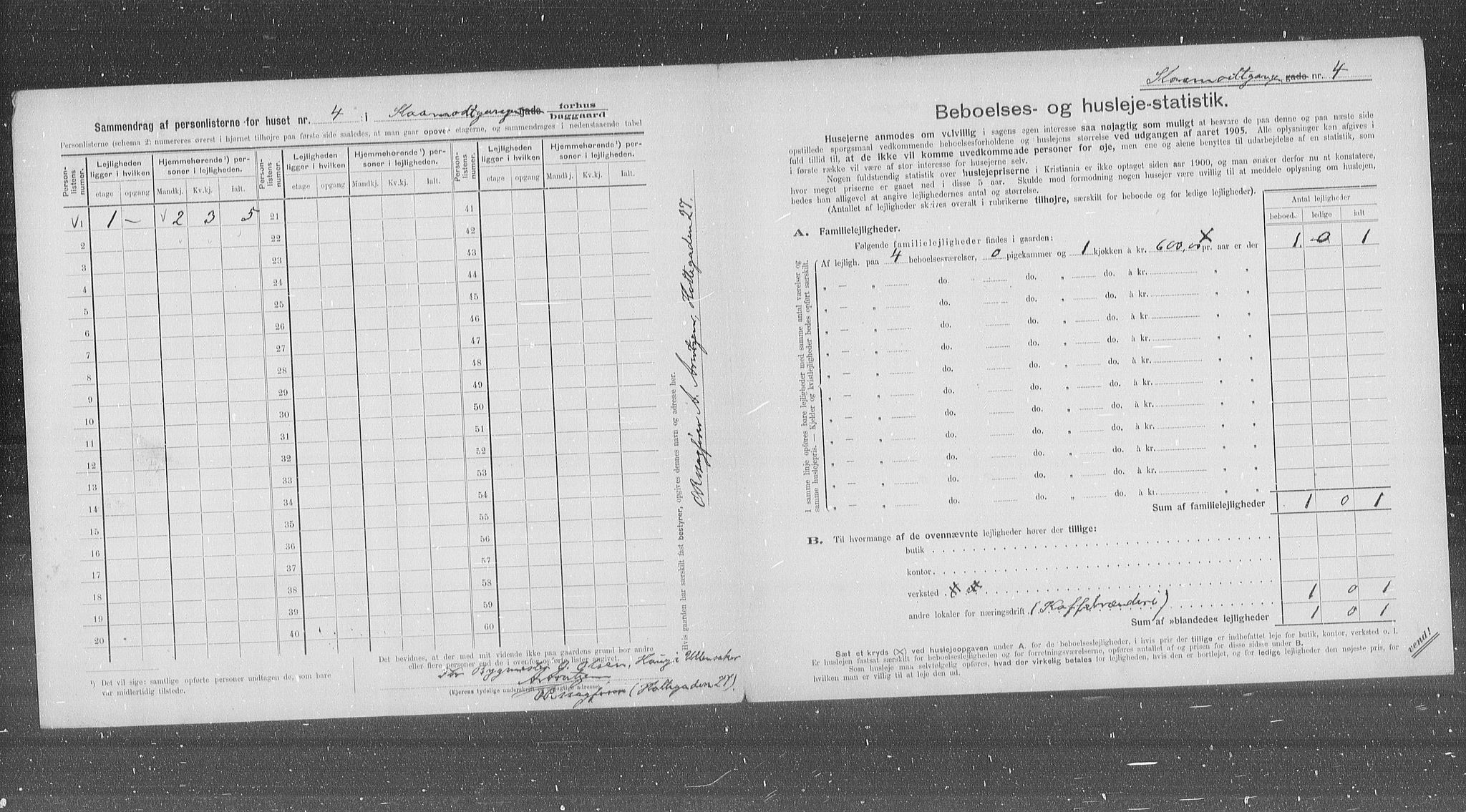 OBA, Municipal Census 1905 for Kristiania, 1905, p. 50298