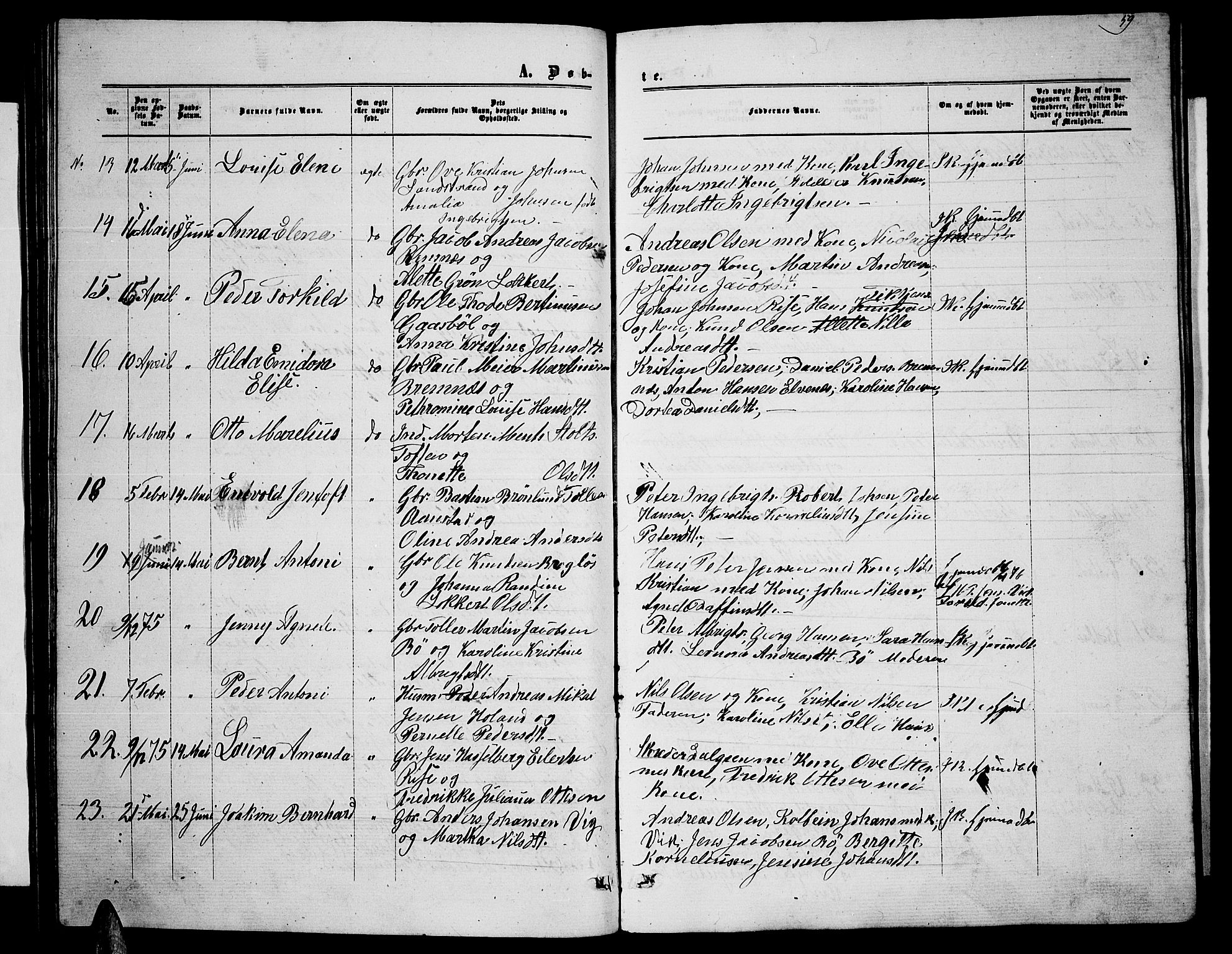 Ministerialprotokoller, klokkerbøker og fødselsregistre - Nordland, AV/SAT-A-1459/895/L1381: Parish register (copy) no. 895C03, 1864-1885, p. 59