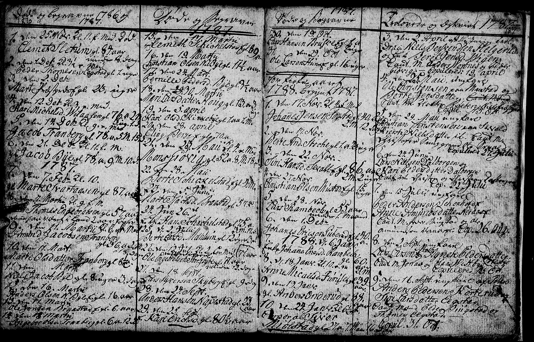 Vardal prestekontor, SAH/PREST-100/H/Ha/Hab/L0001: Parish register (copy) no. 1, 1771-1790, p. 186-187
