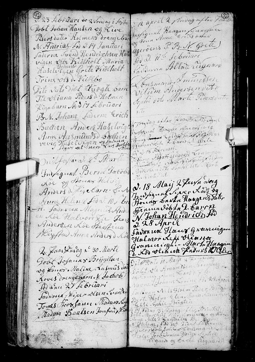 Hvaler prestekontor Kirkebøker, SAO/A-2001/F/Fa/L0002: Parish register (official) no. I 2, 1749-1816, p. 92-93