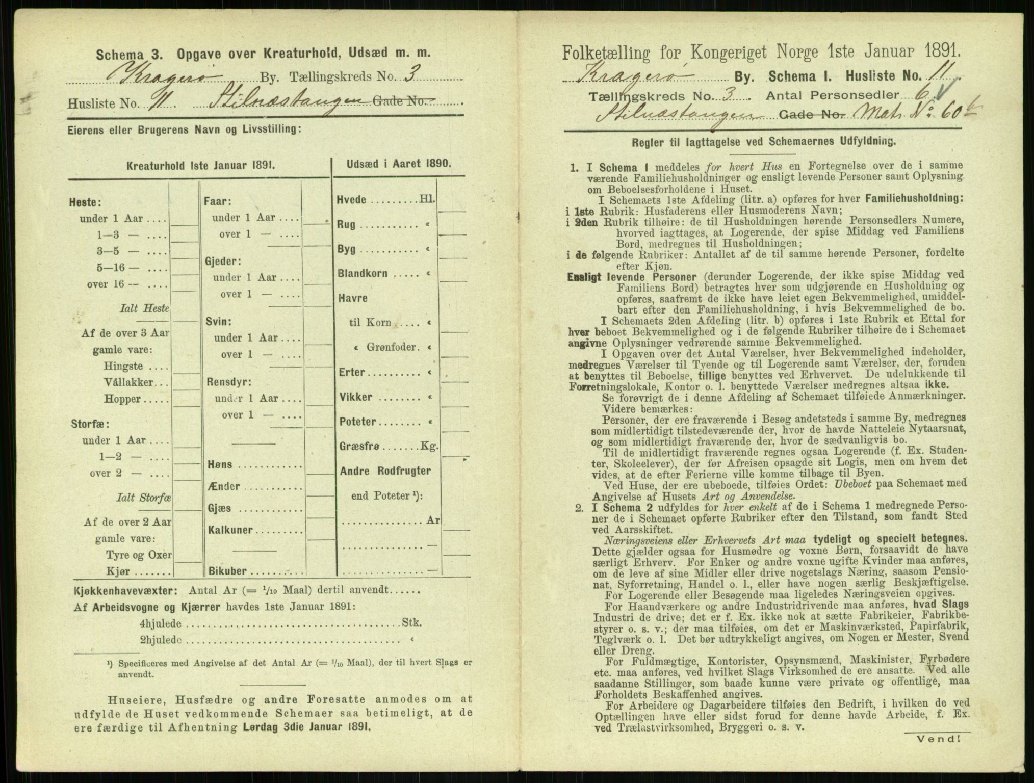 RA, 1891 census for 0801 Kragerø, 1891, p. 356