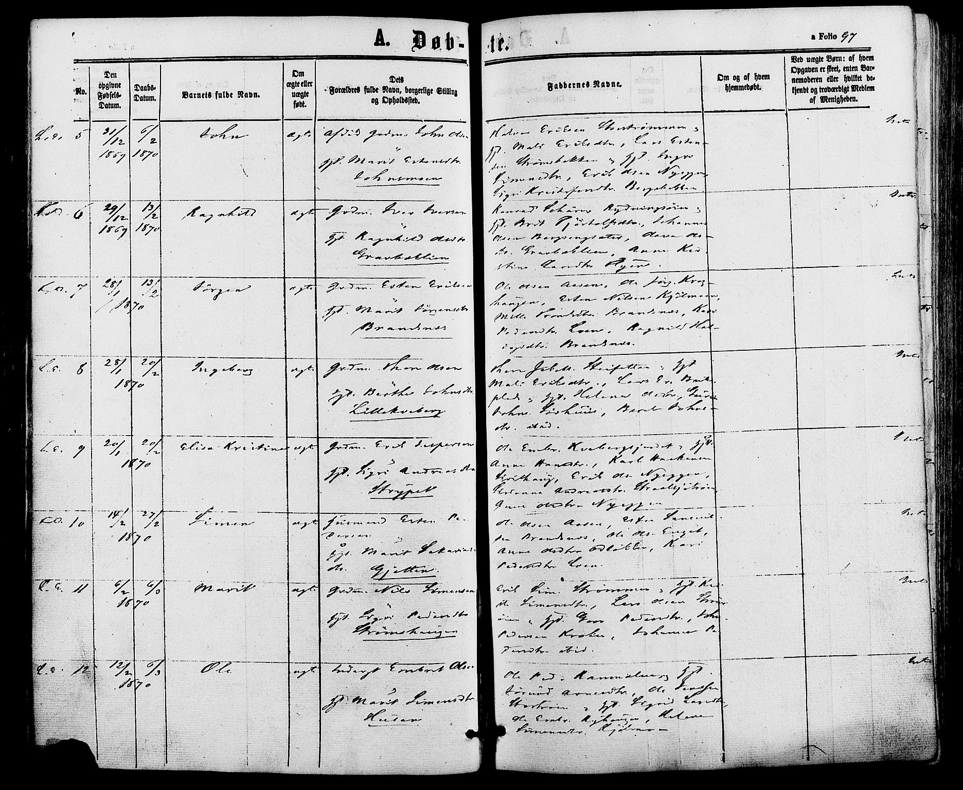 Alvdal prestekontor, SAH/PREST-060/H/Ha/Haa/L0001: Parish register (official) no. 1, 1863-1882, p. 97