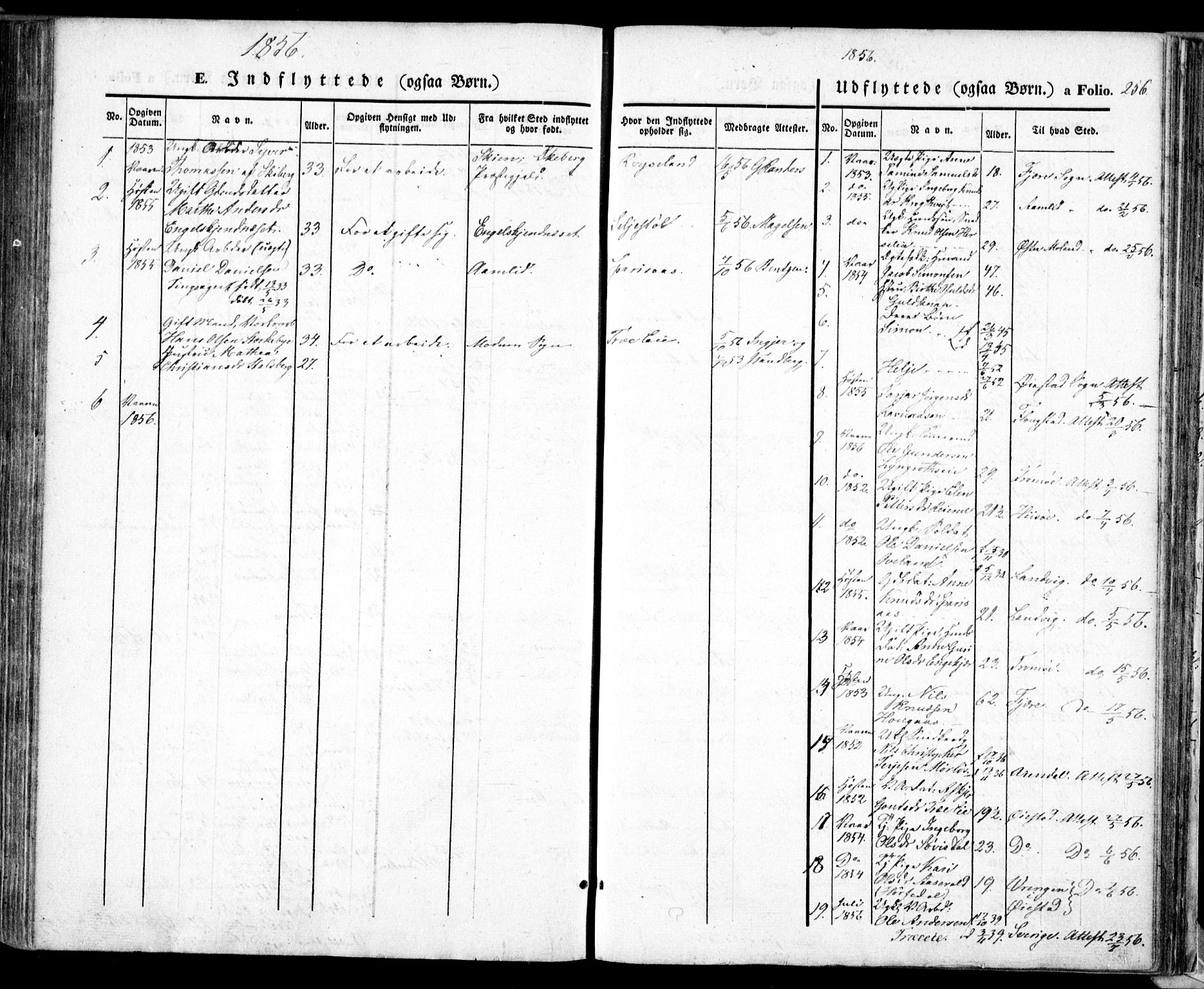 Froland sokneprestkontor, AV/SAK-1111-0013/F/Fa/L0002: Parish register (official) no. A 2, 1845-1863, p. 256