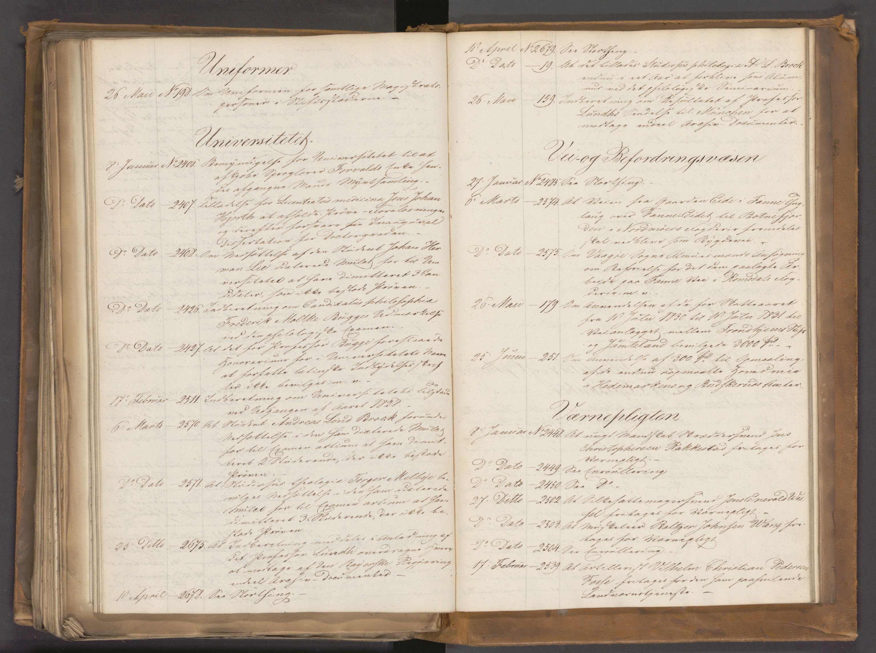 Statsrådssekretariatet, AV/RA-S-1001/A/Ab/L0030: Kgl. res. nr. 2406-2680 og 1-294 , 1. halvår, 1830