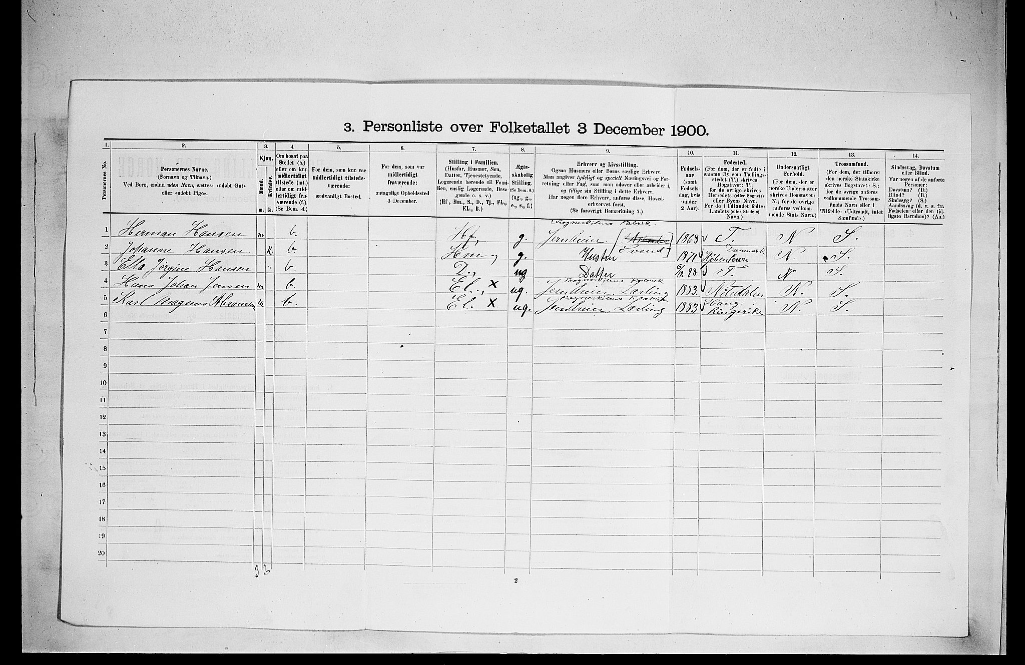 SAO, 1900 census for Kristiania, 1900, p. 26666