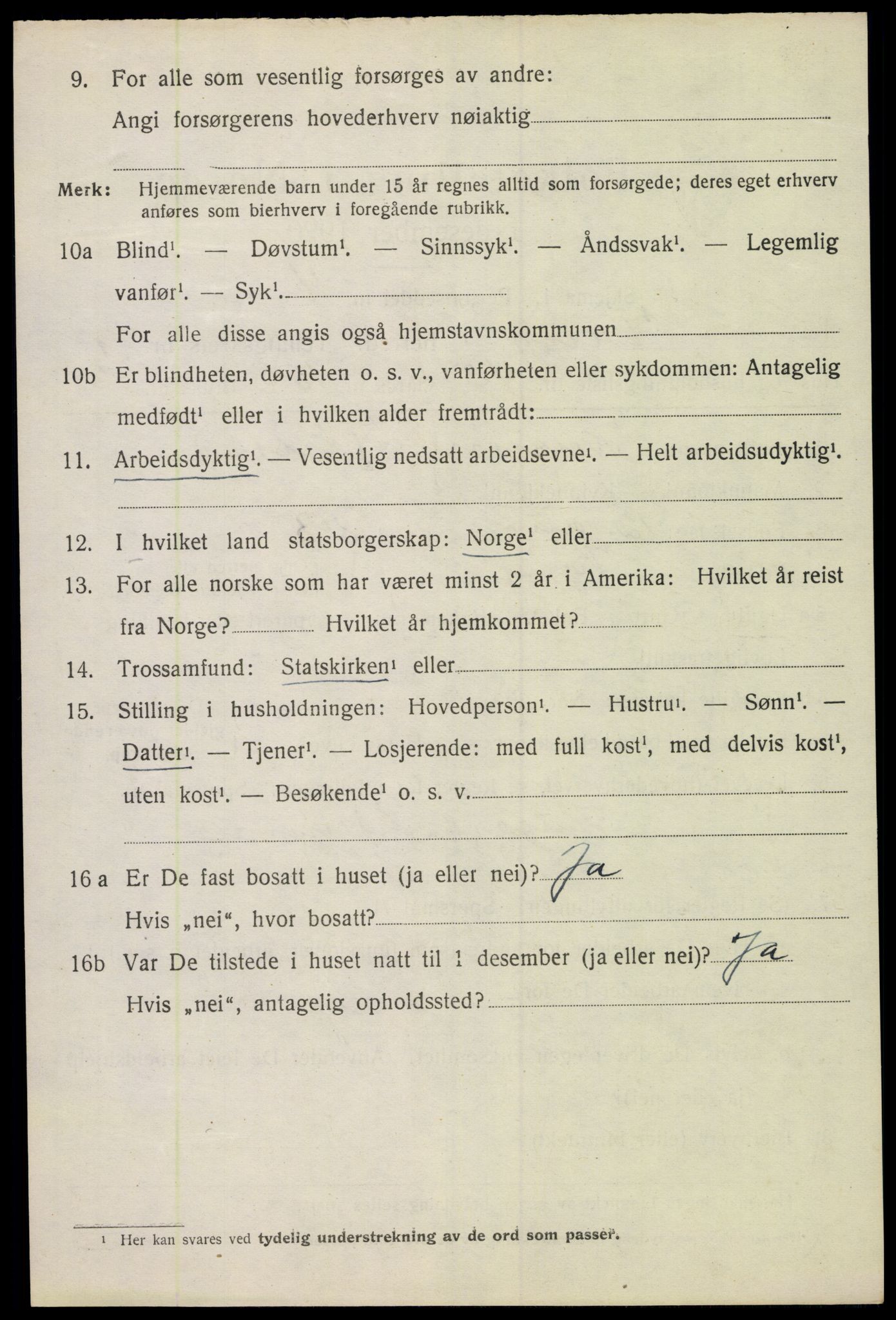 SAH, 1920 census for Vang (Hedmark), 1920, p. 18610