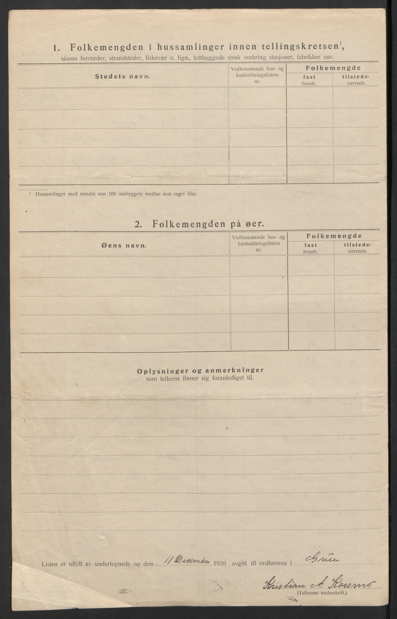 SAH, 1920 census for Grue, 1920, p. 45