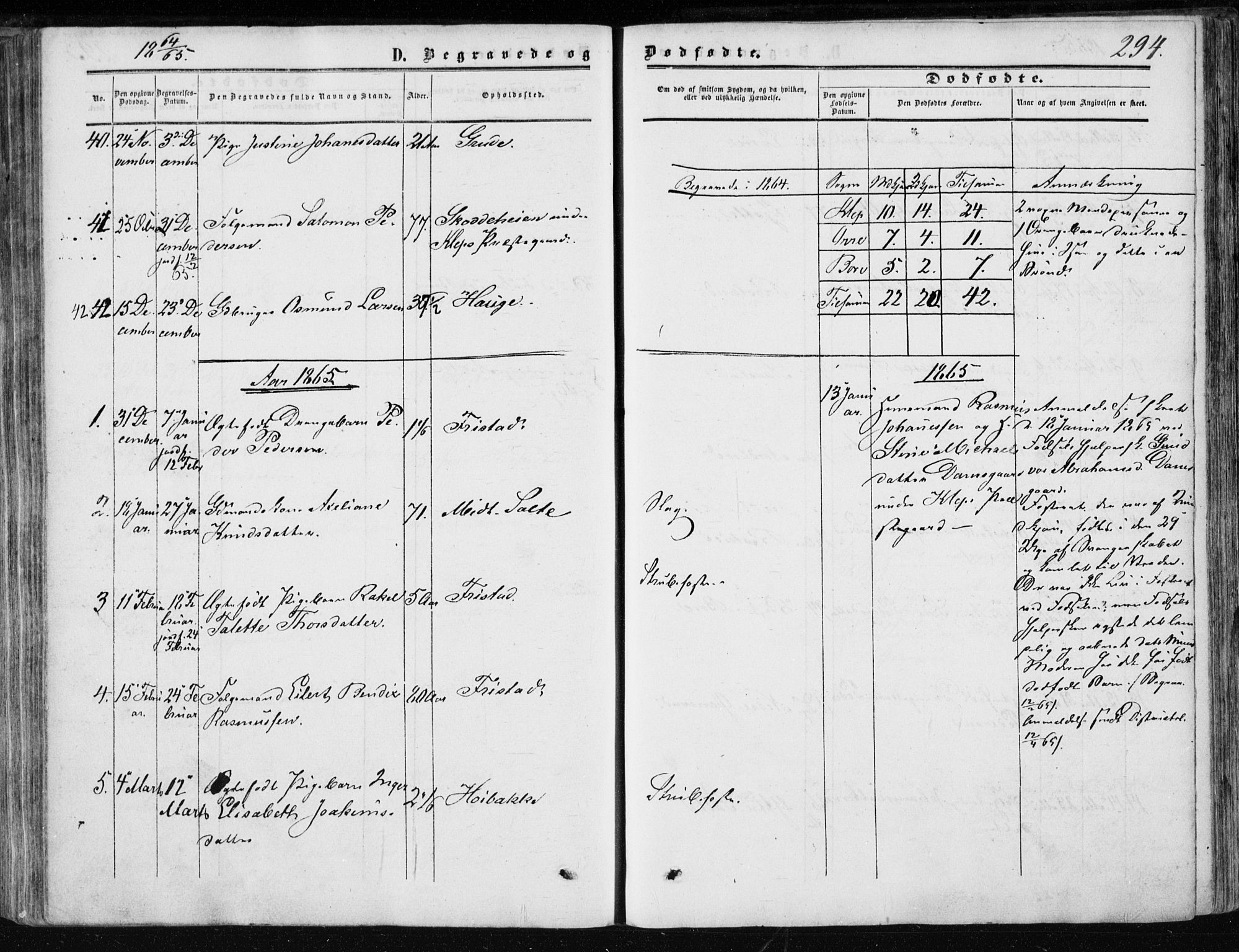 Klepp sokneprestkontor, SAST/A-101803/001/3/30BA/L0005: Parish register (official) no. A 5, 1853-1870, p. 294