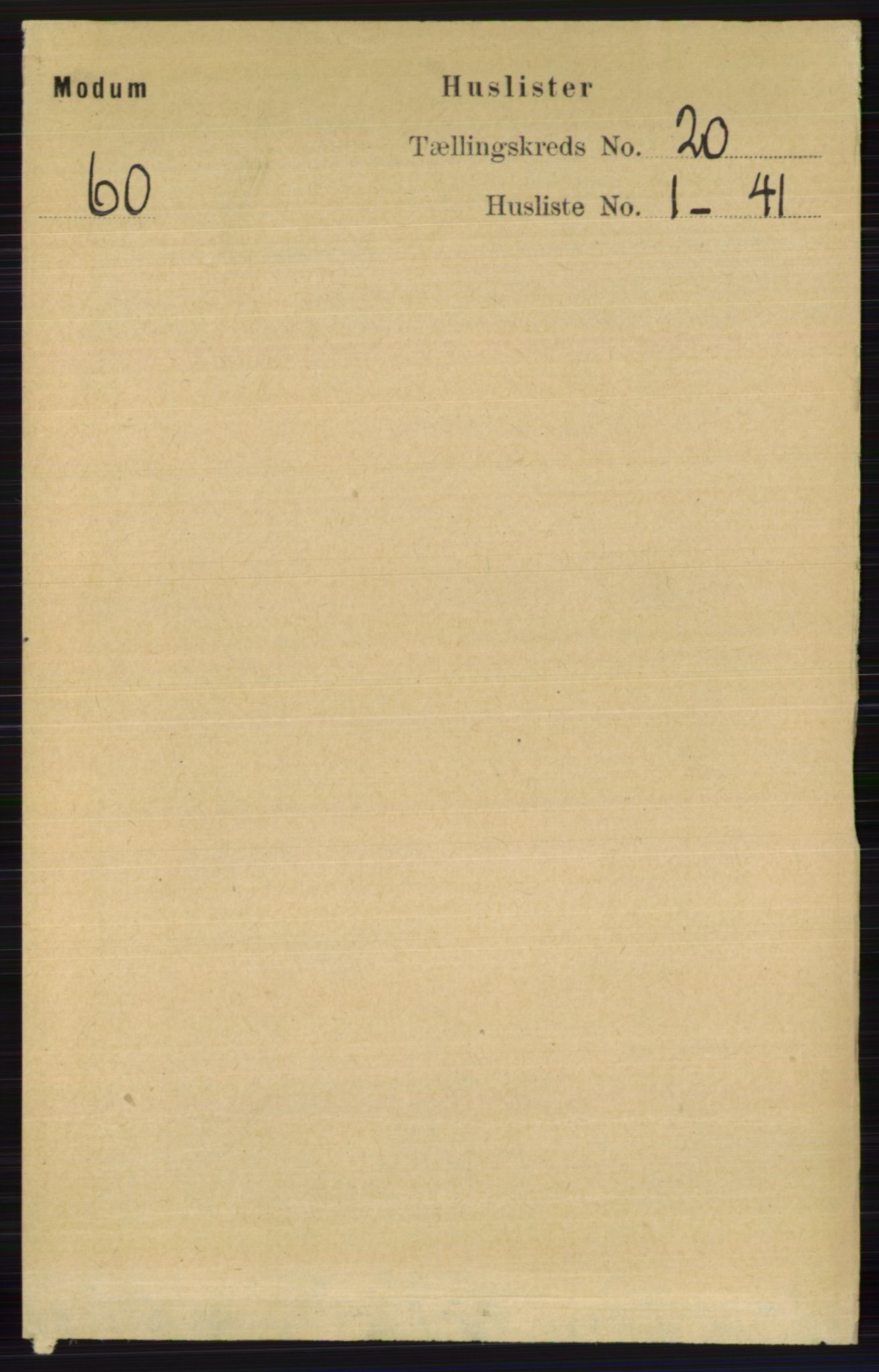 RA, 1891 census for 0623 Modum, 1891, p. 7760