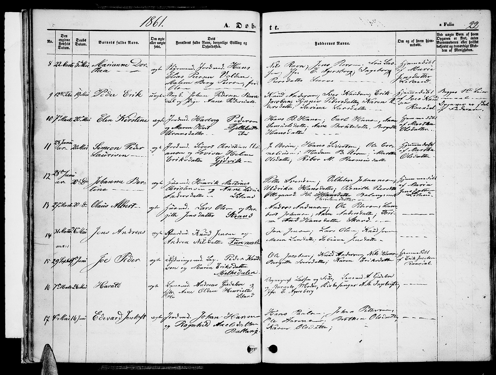 Ministerialprotokoller, klokkerbøker og fødselsregistre - Nordland, AV/SAT-A-1459/863/L0912: Parish register (copy) no. 863C02, 1858-1876, p. 22