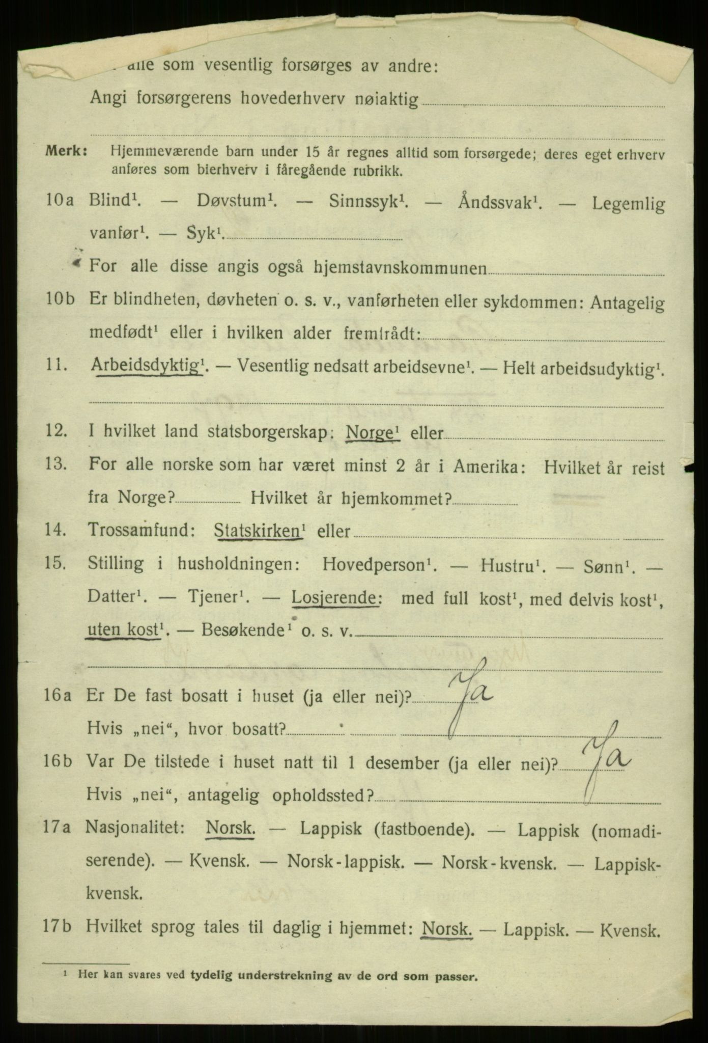 SATØ, 1920 census for Tromsø, 1920, p. 18695