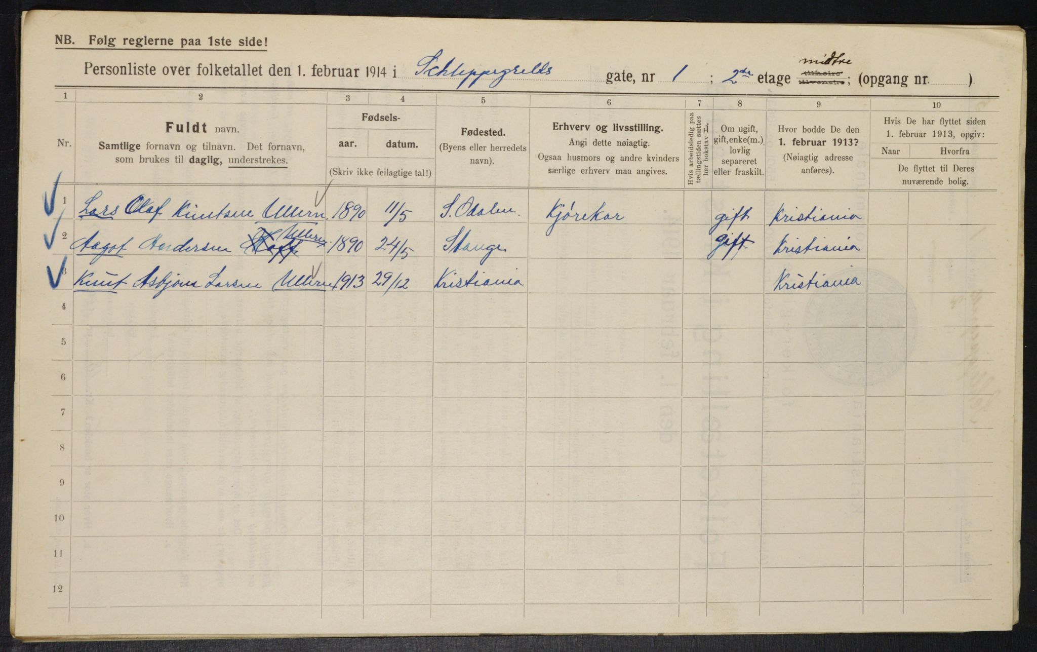 OBA, Municipal Census 1914 for Kristiania, 1914, p. 89395