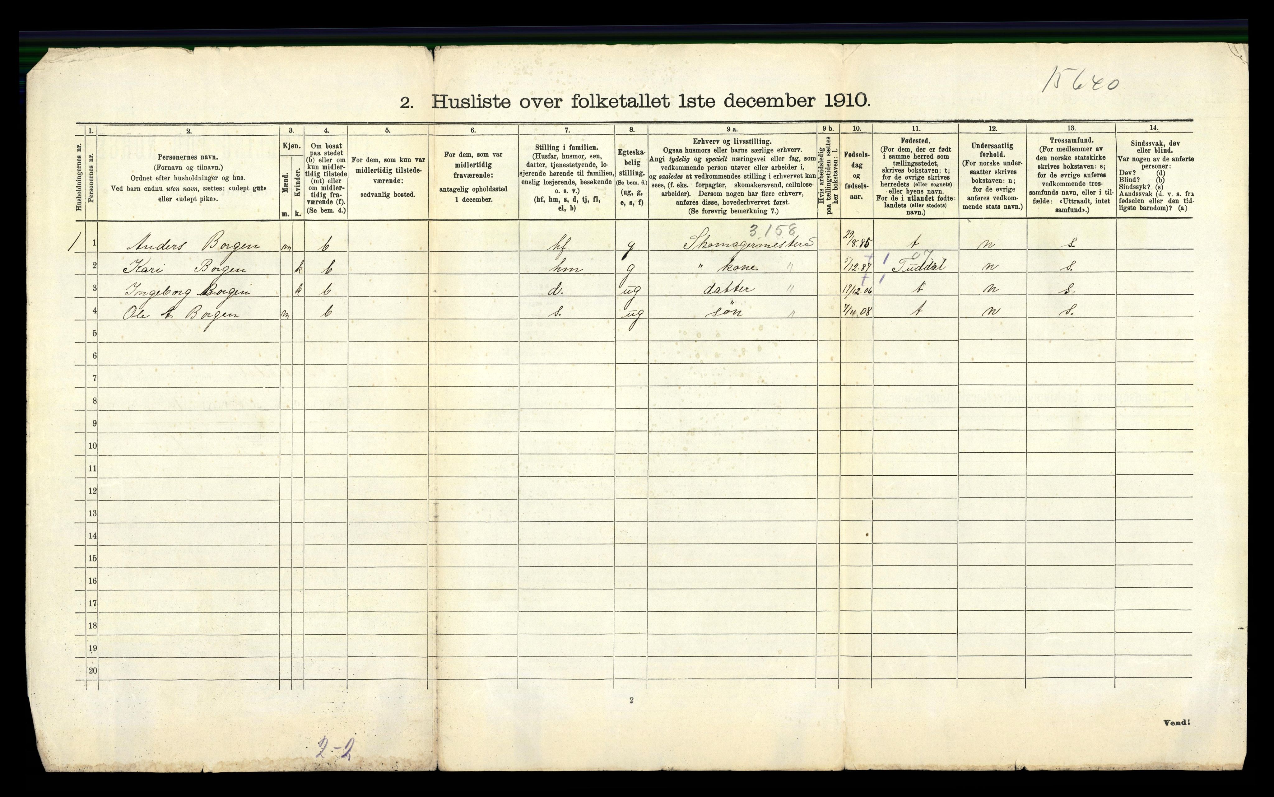 RA, 1910 census for Heddal, 1910, p. 1036