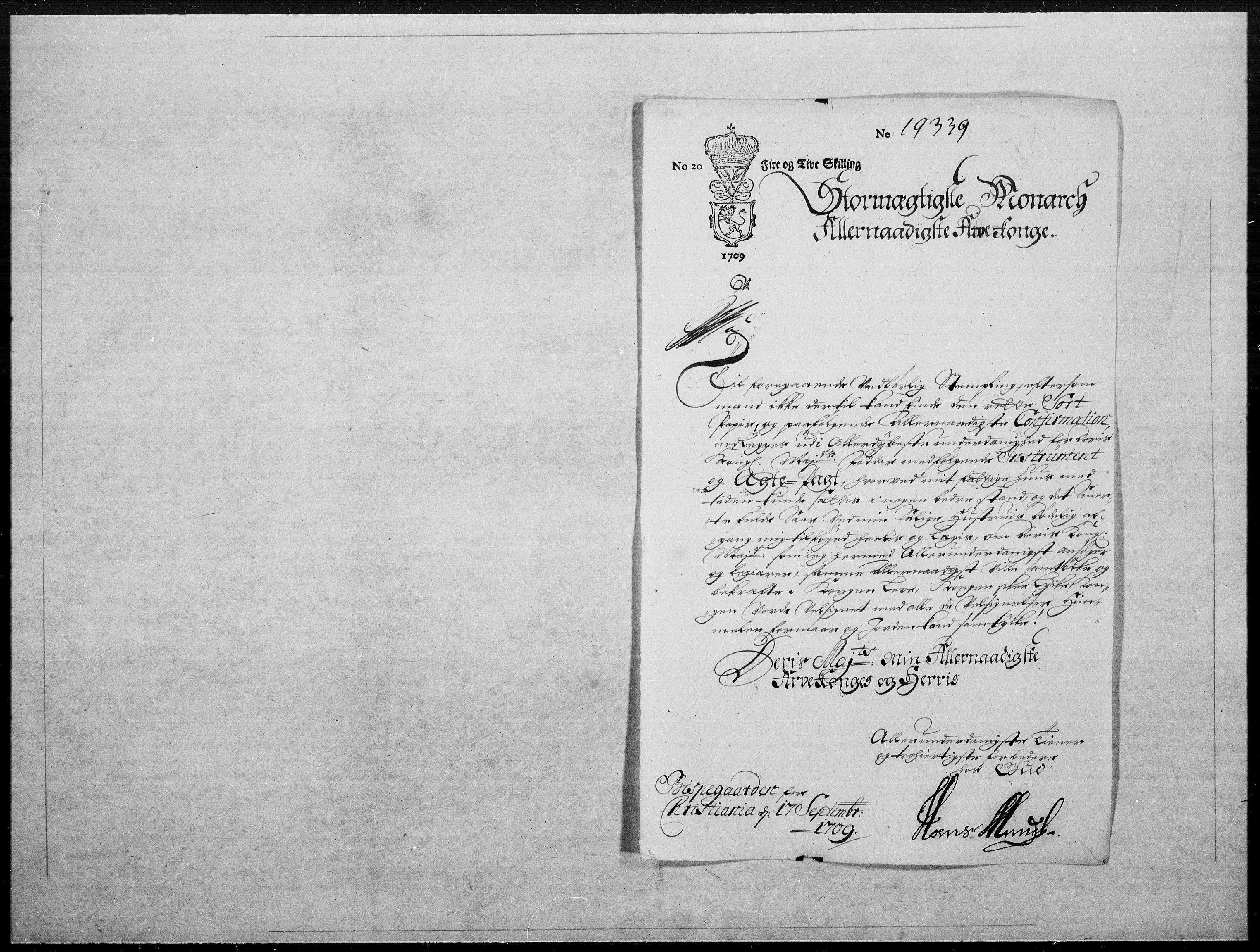 Danske Kanselli 1572-1799, AV/RA-EA-3023/F/Fc/Fcc/Fcca/L0067: Norske innlegg 1572-1799, 1709, p. 508