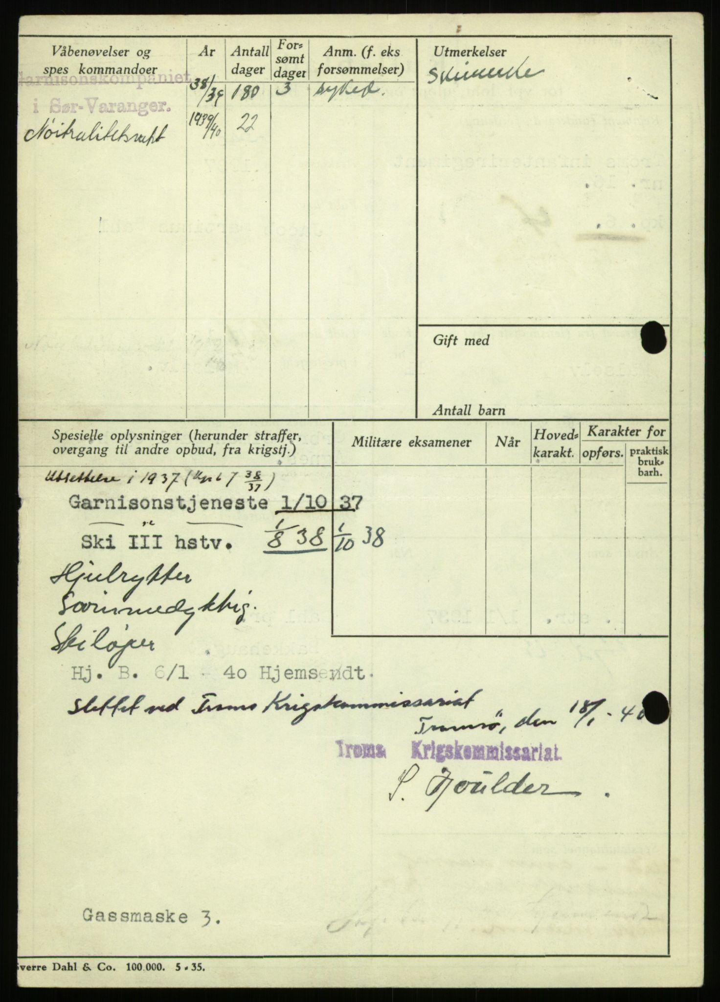 Forsvaret, Troms infanteriregiment nr. 16, AV/RA-RAFA-3146/P/Pa/L0021: Rulleblad for regimentets menige mannskaper, årsklasse 1937, 1937, p. 112