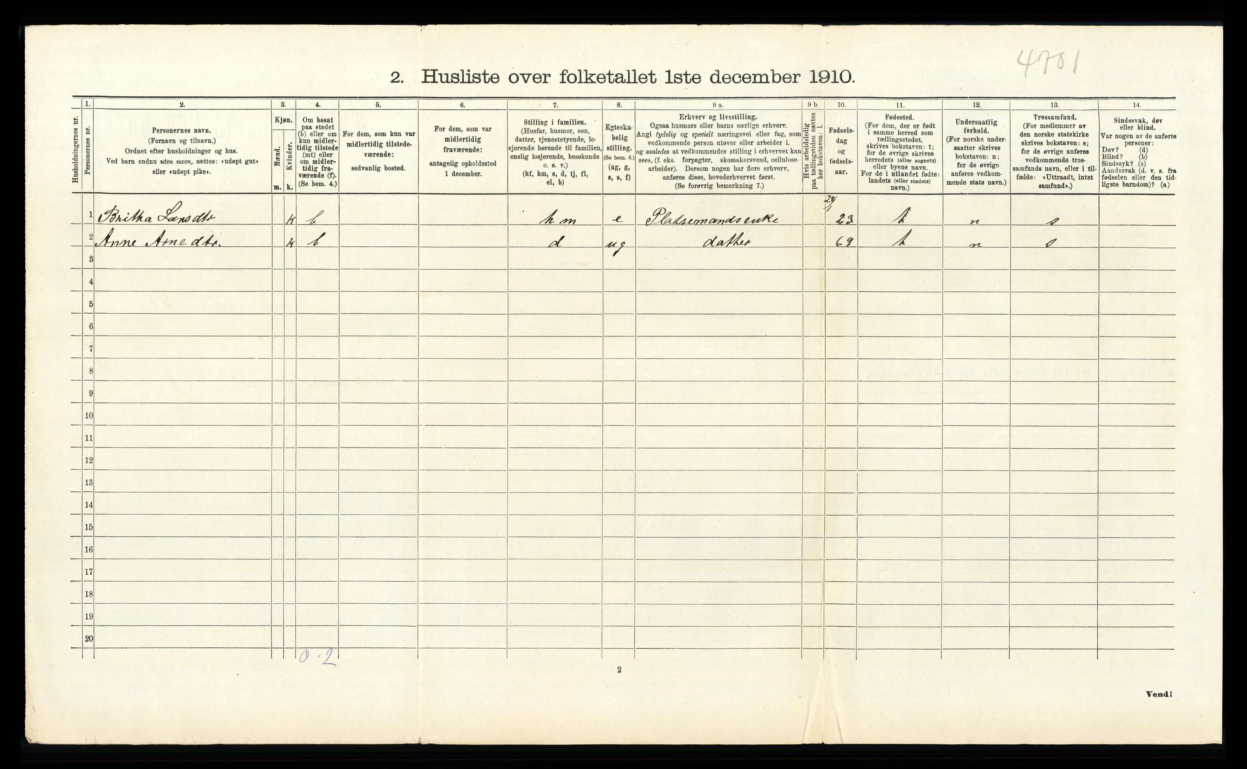 RA, 1910 census for Innvik, 1910, p. 569