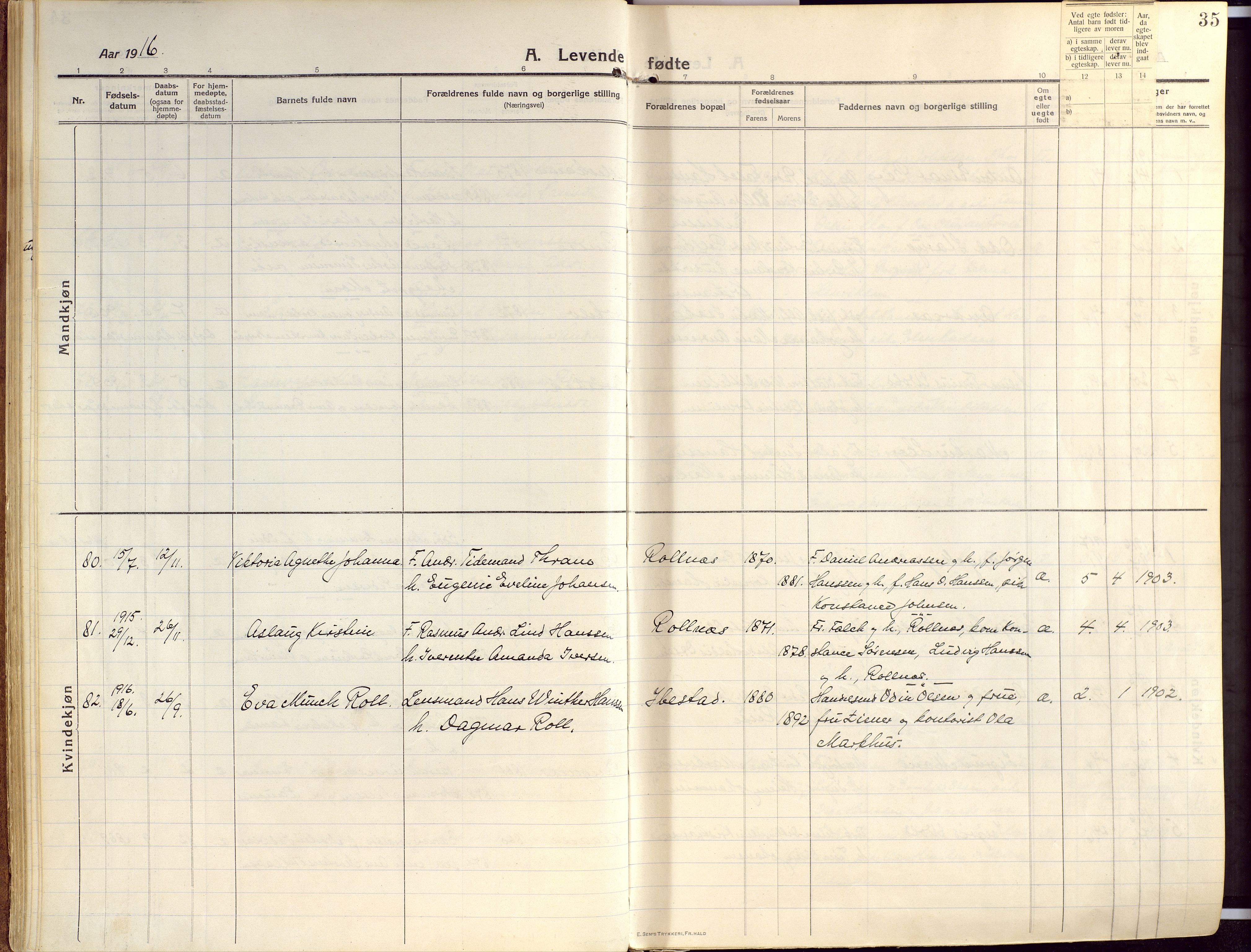 Ibestad sokneprestembete, AV/SATØ-S-0077/H/Ha/Haa/L0018kirke: Parish register (official) no. 18, 1915-1929, p. 35