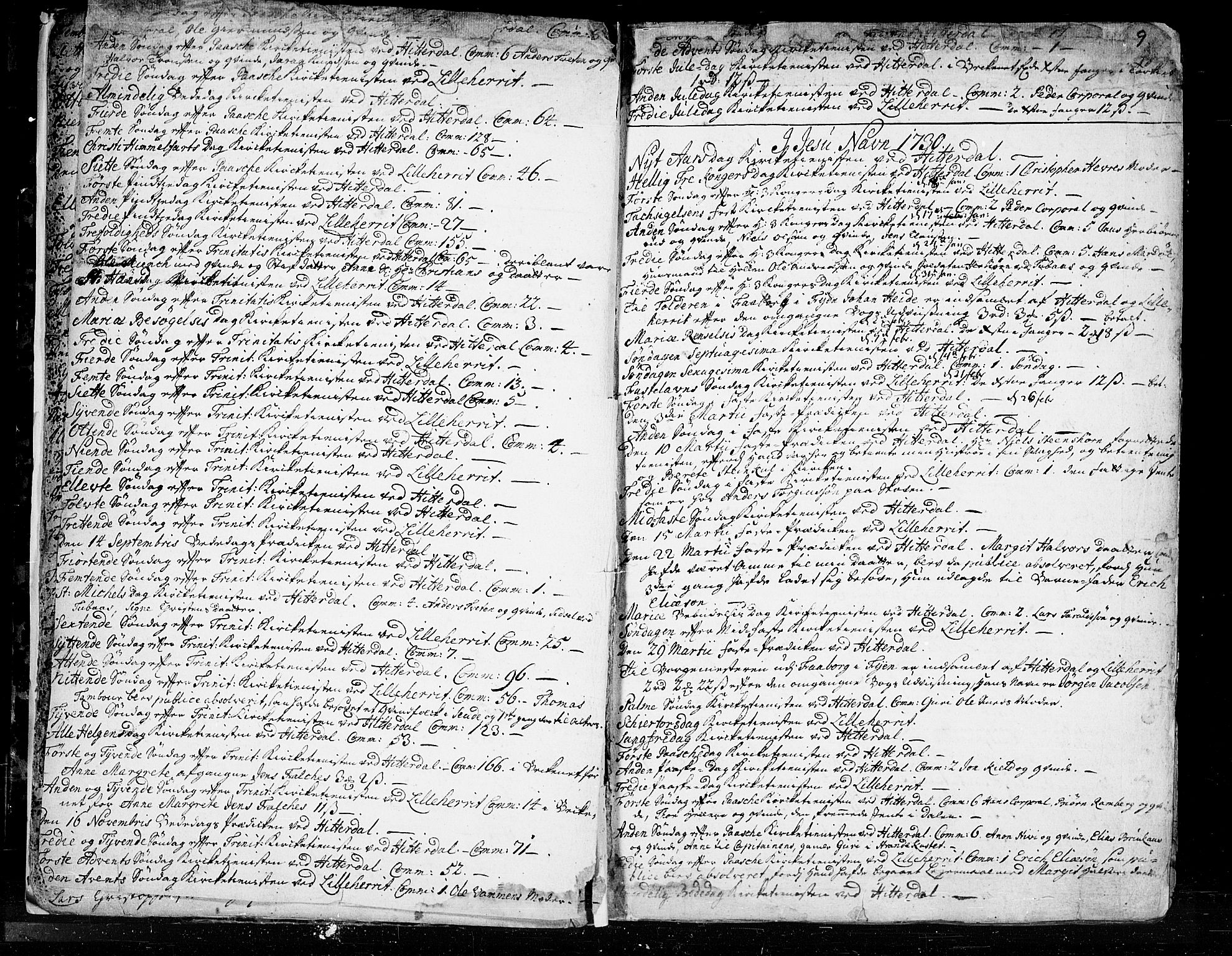Heddal kirkebøker, SAKO/A-268/F/Fa/L0003: Parish register (official) no. I 3, 1723-1783, p. 9