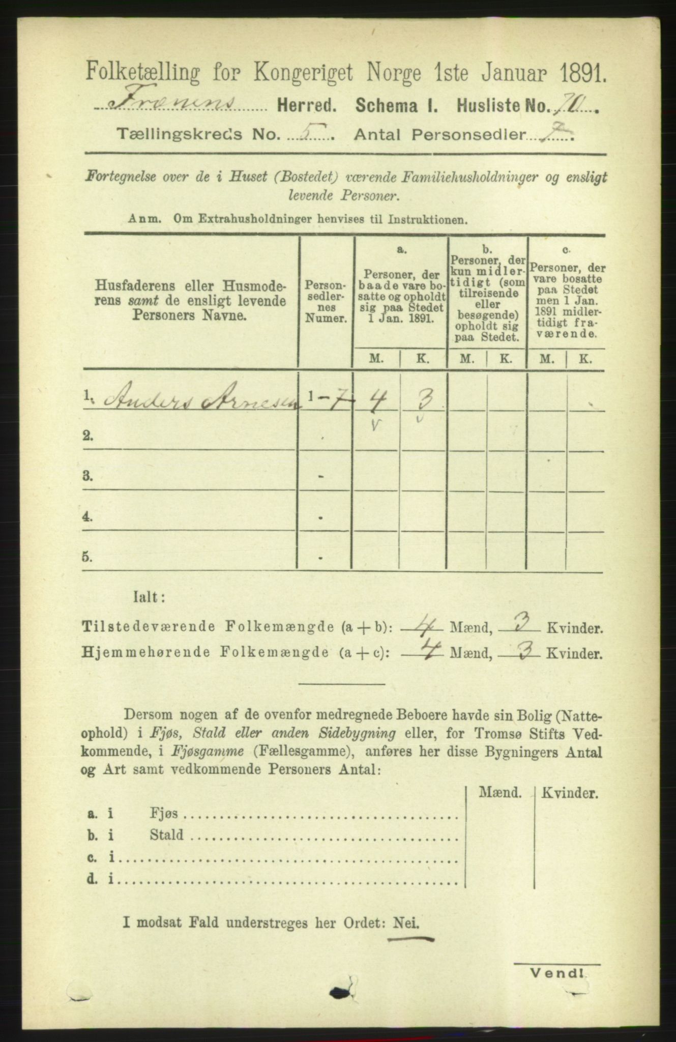 RA, 1891 census for 1548 Fræna, 1891, p. 1339