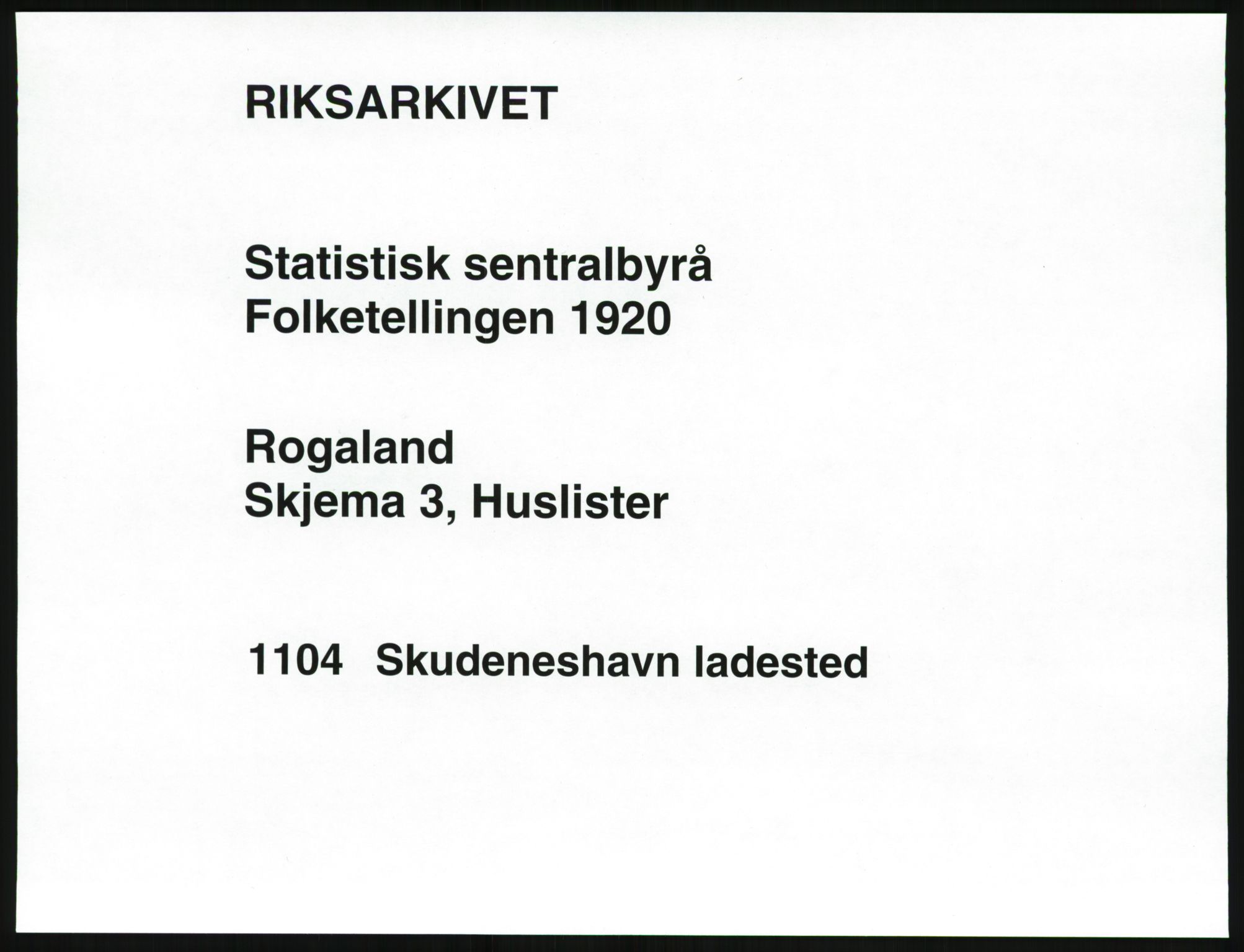 SAST, 1920 census for Skudeneshavn, 1920, p. 13