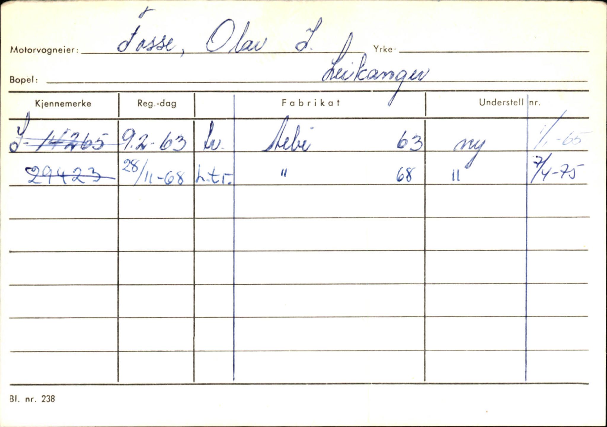 Statens vegvesen, Sogn og Fjordane vegkontor, AV/SAB-A-5301/4/F/L0126: Eigarregister Fjaler M-Å. Leikanger A-Å, 1945-1975, p. 1146