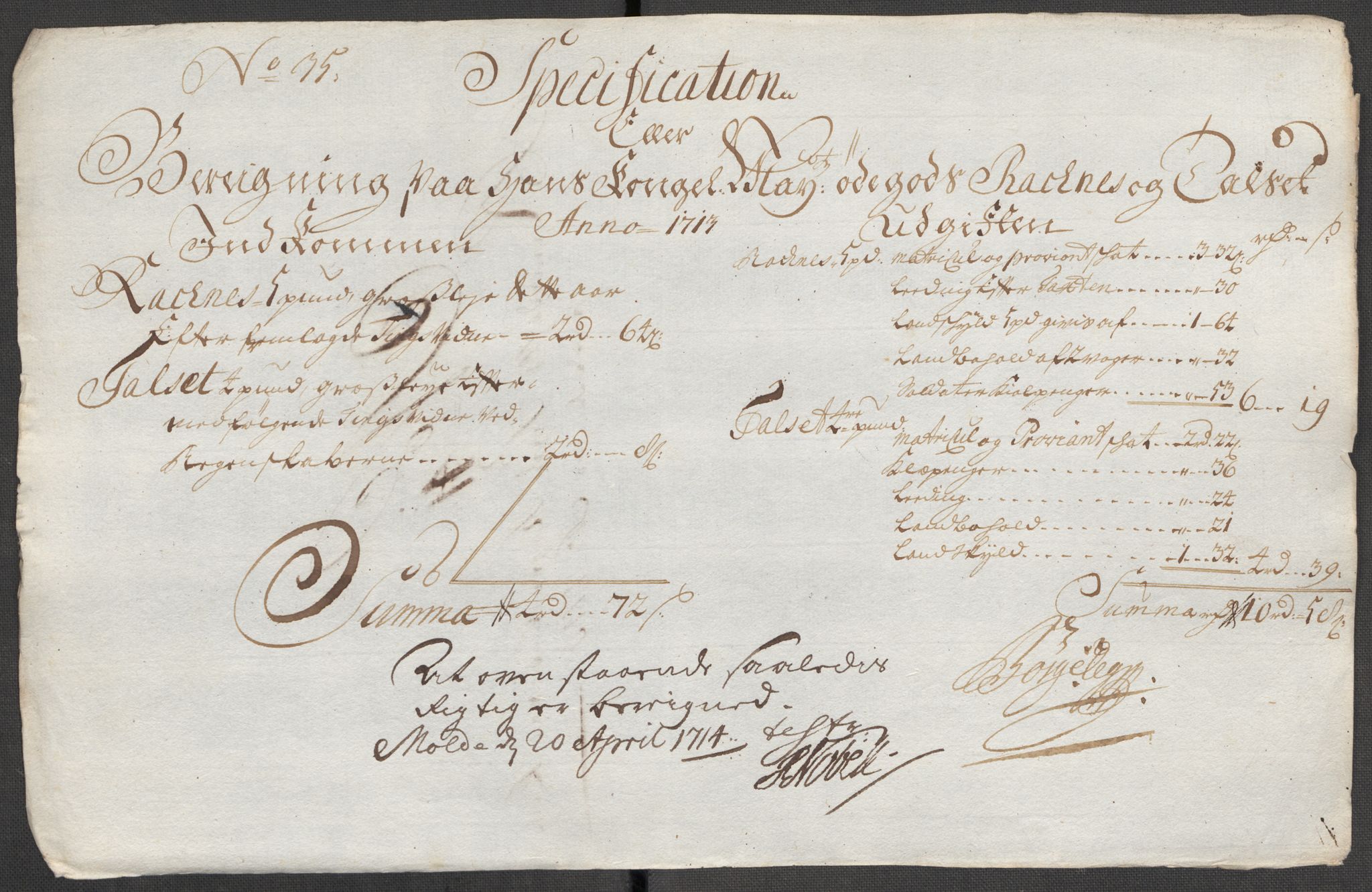 Rentekammeret inntil 1814, Reviderte regnskaper, Fogderegnskap, AV/RA-EA-4092/R55/L3662: Fogderegnskap Romsdal, 1713-1714, p. 241