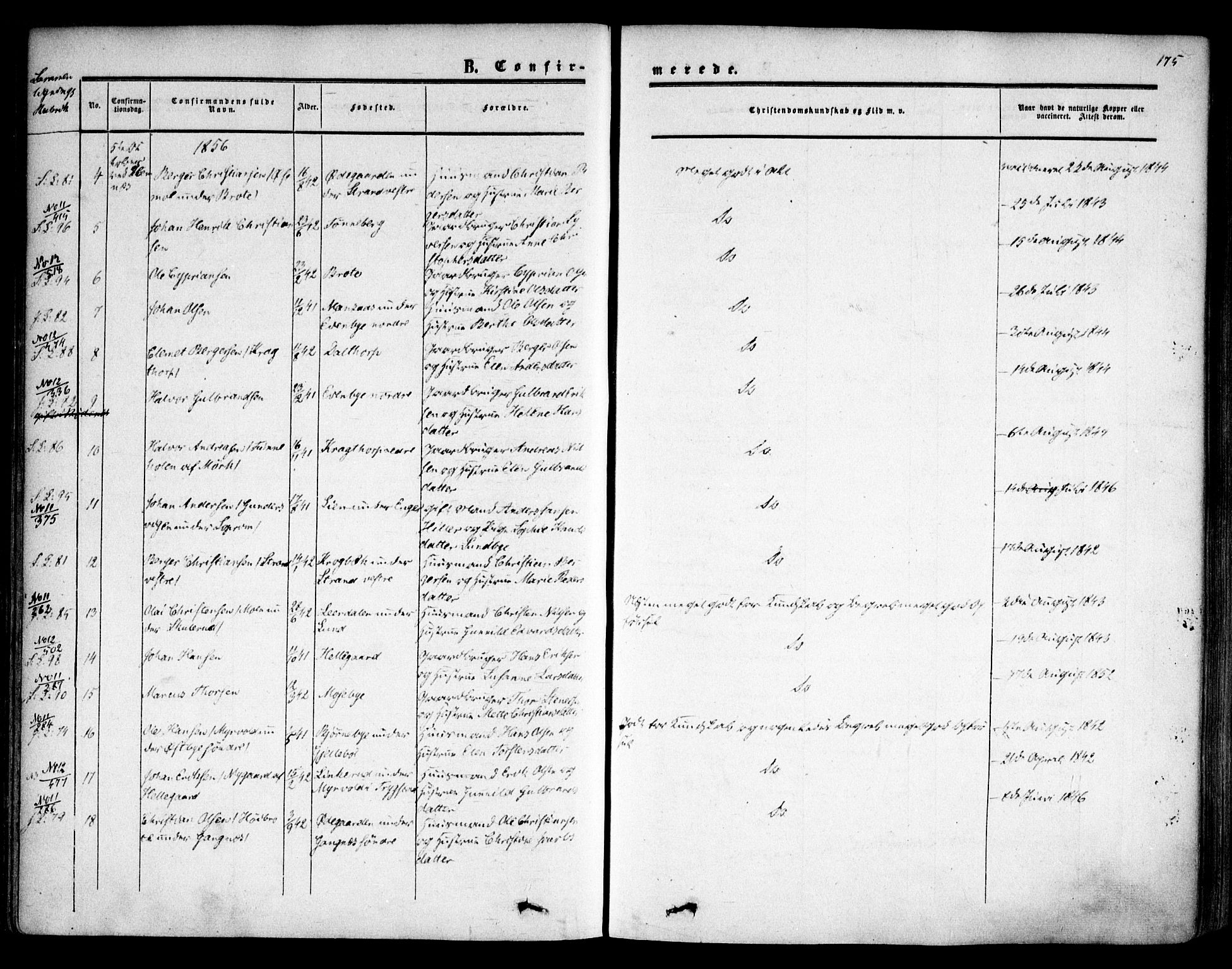 Høland prestekontor Kirkebøker, AV/SAO-A-10346a/F/Fa/L0010: Parish register (official) no. I 10, 1854-1861, p. 175