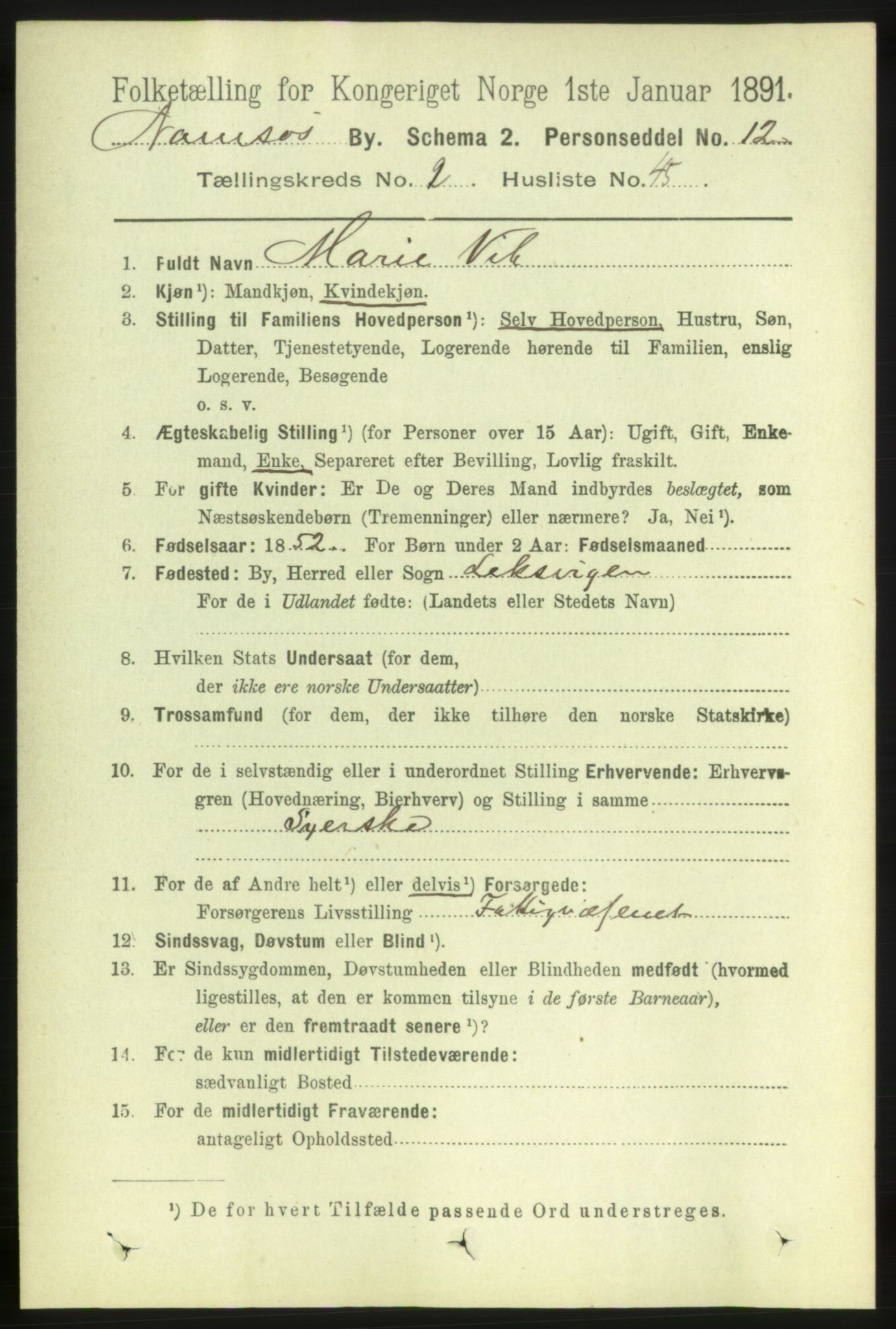 RA, 1891 census for 1703 Namsos, 1891, p. 1039