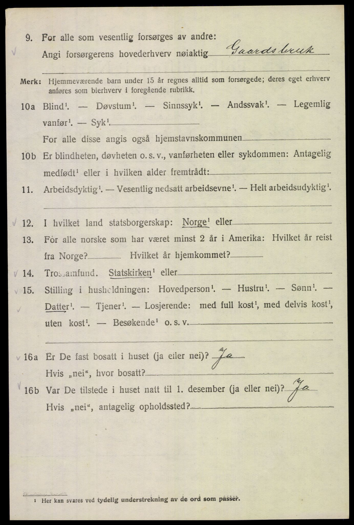 SAK, 1920 census for Vestre Moland, 1920, p. 3570