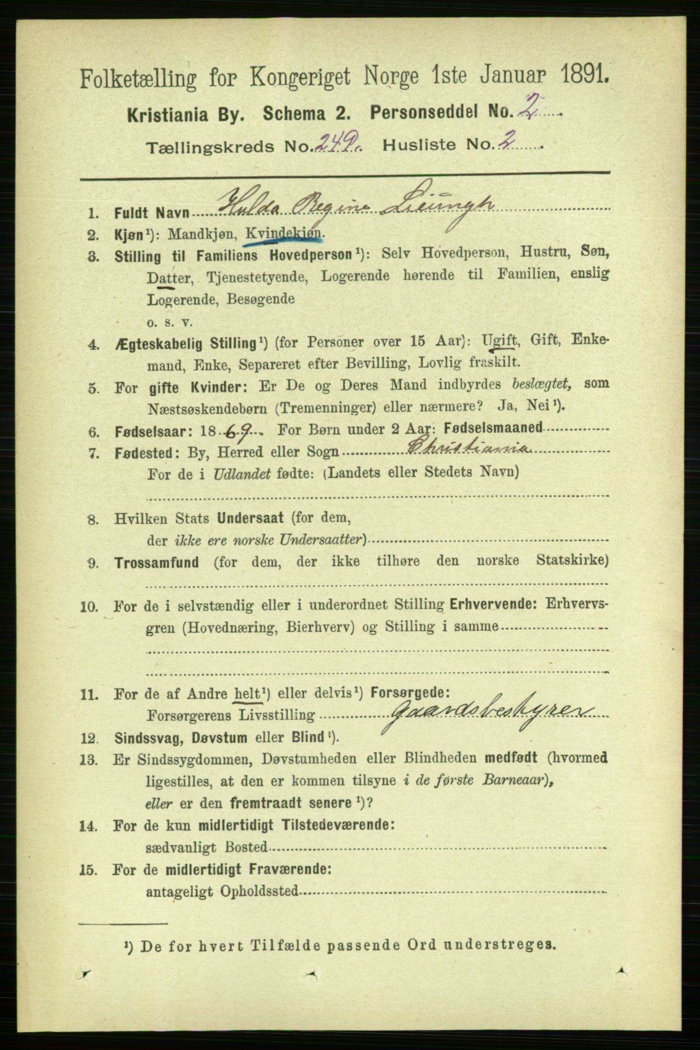 RA, 1891 census for 0301 Kristiania, 1891, p. 152323