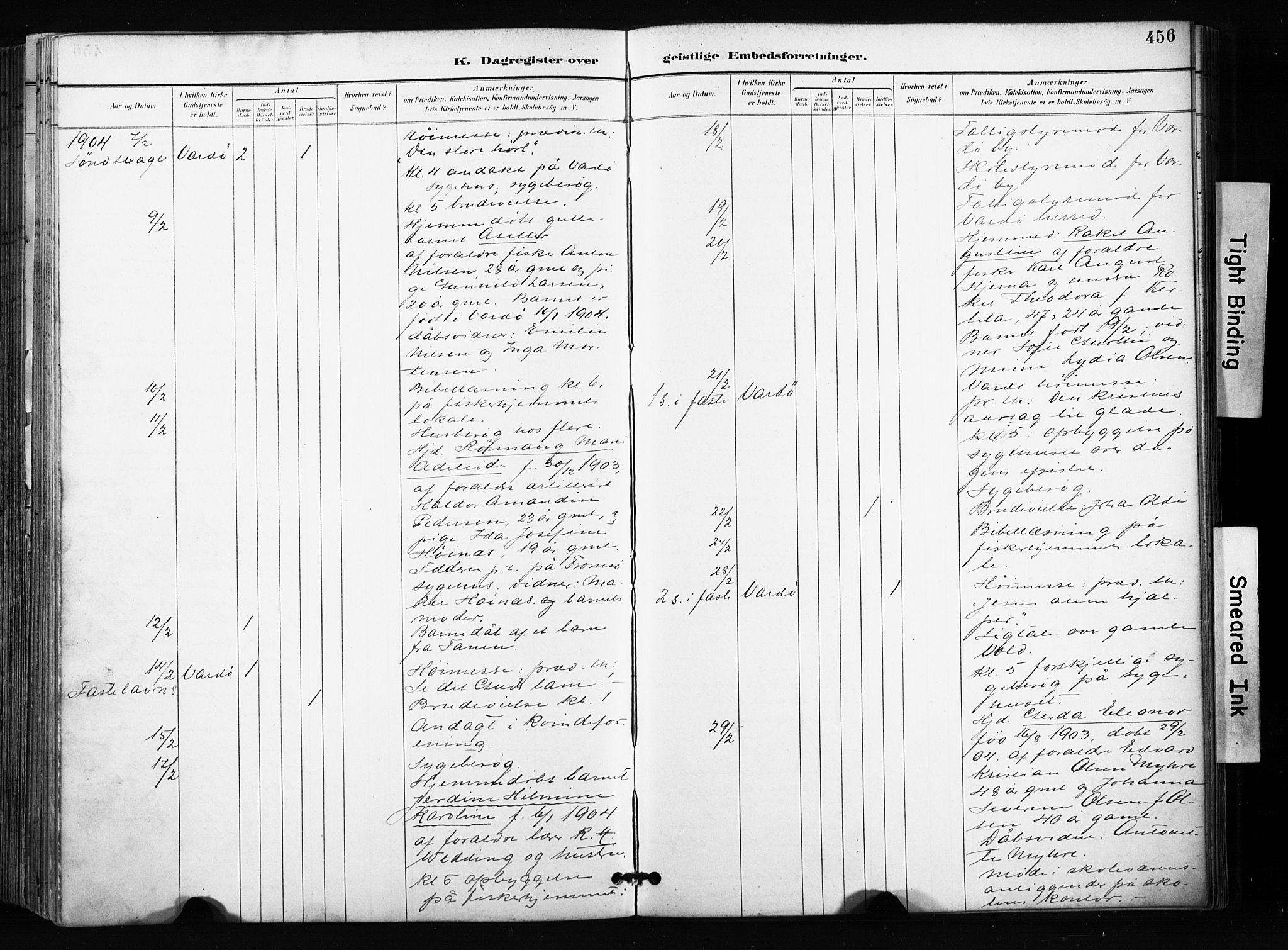 Vardø sokneprestkontor, AV/SATØ-S-1332/H/Ha/L0010kirke: Parish register (official) no. 10, 1895-1907, p. 456